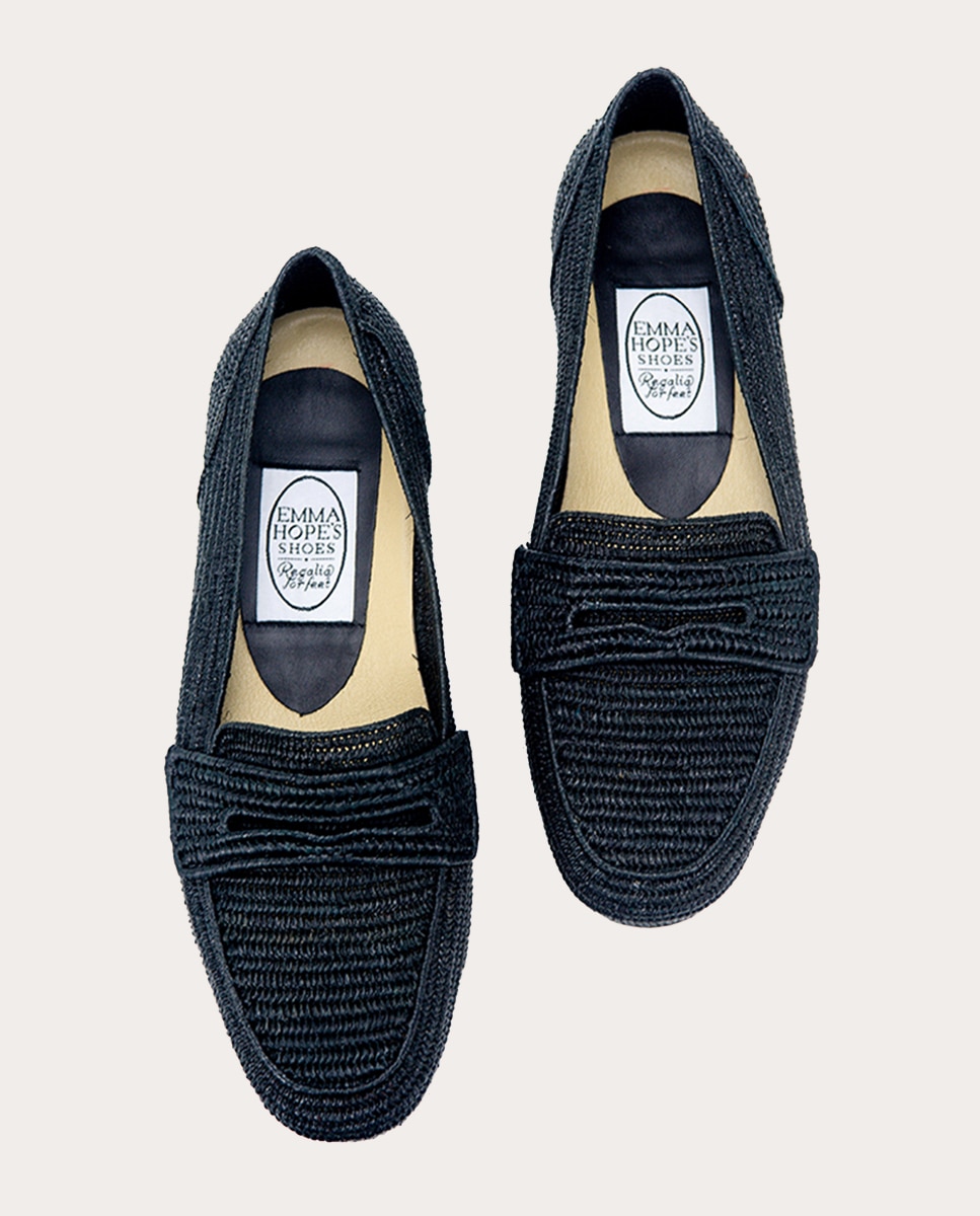 Mocassins de Ráfia Azul-3