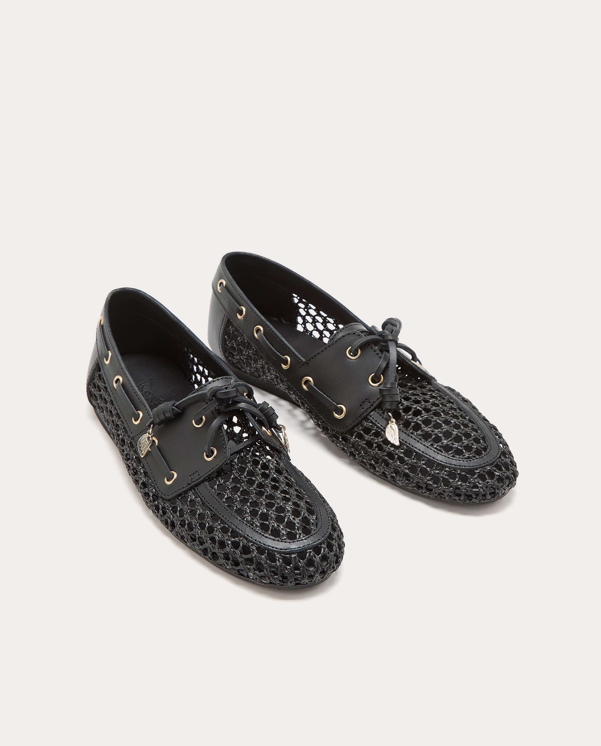 Mocassins Náuticos de Ráfia Preto-2
