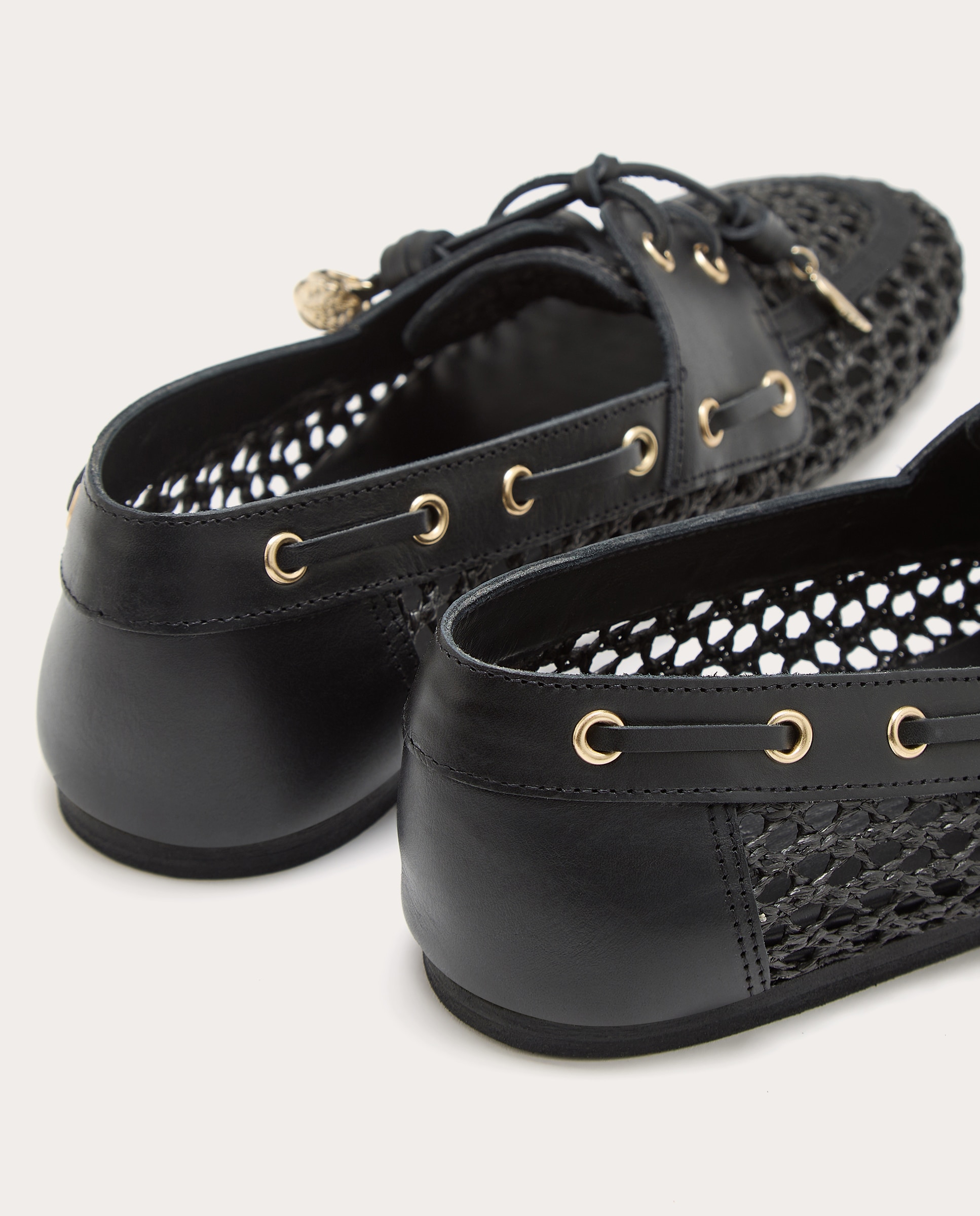 Mocassins Náuticos de Ráfia Preto-3