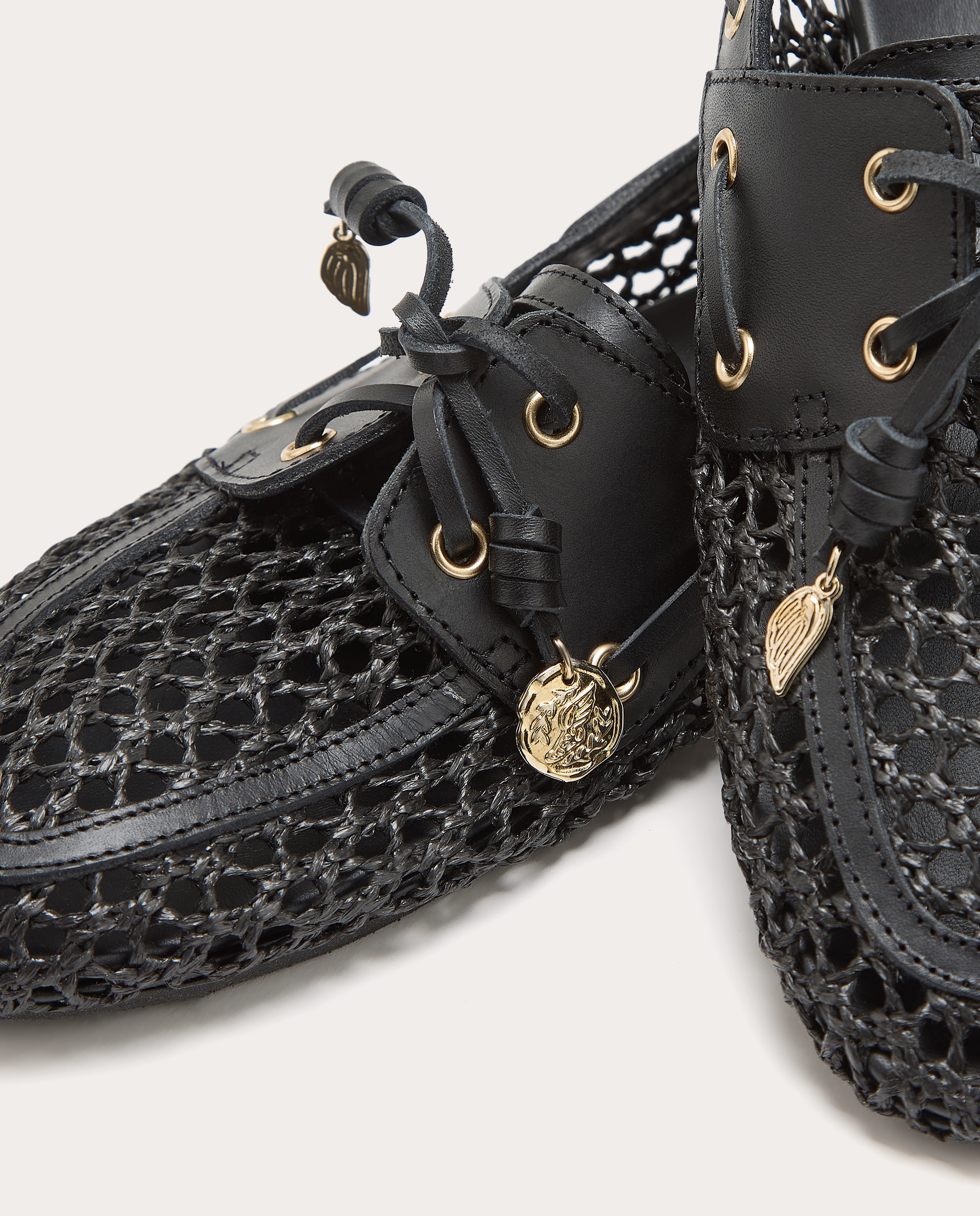 Mocassins Náuticos de Ráfia Preto-5