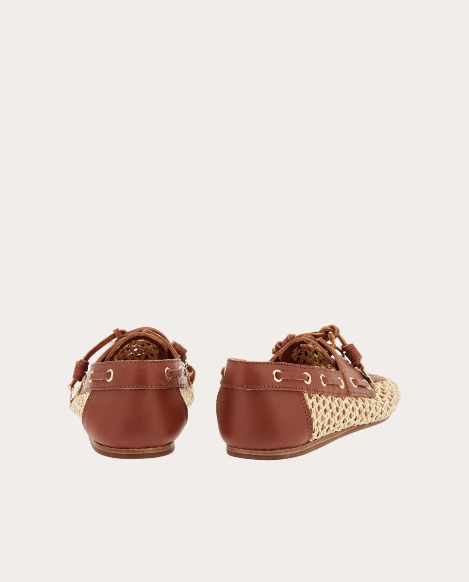 Mocassins Náuticos de Ráfia Bege-3