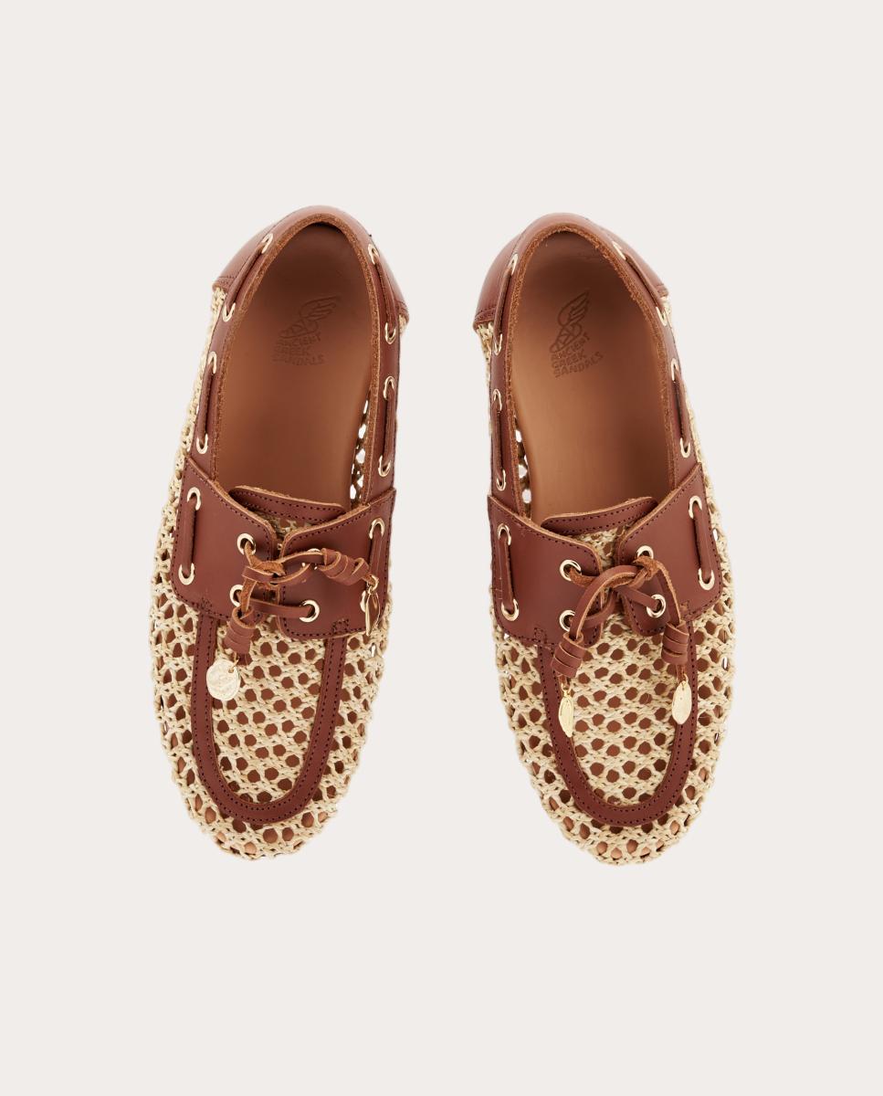 Mocassins Náuticos de Ráfia Bege-4