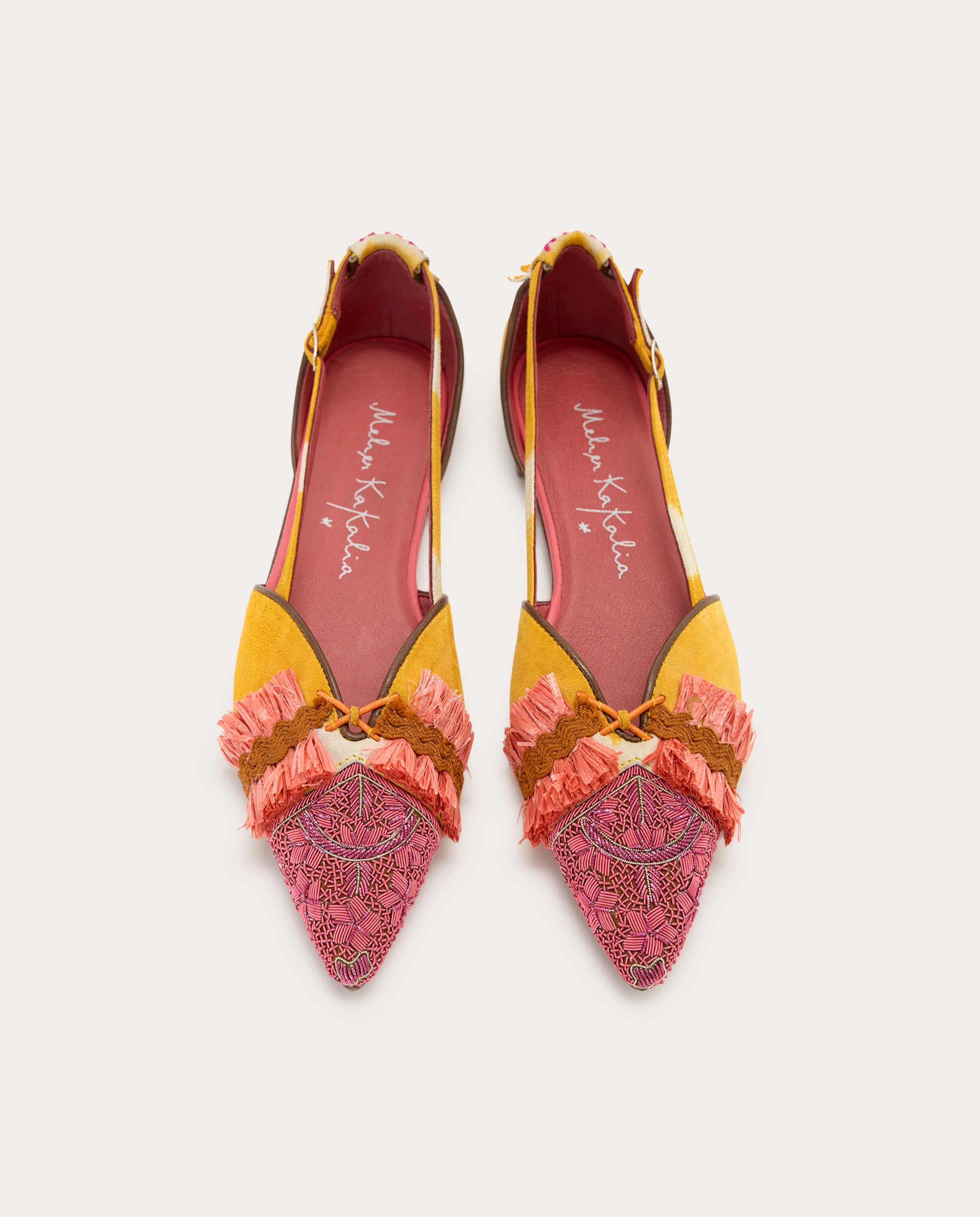 Sapatos Rasos Estampados de Pele Multicolor-4