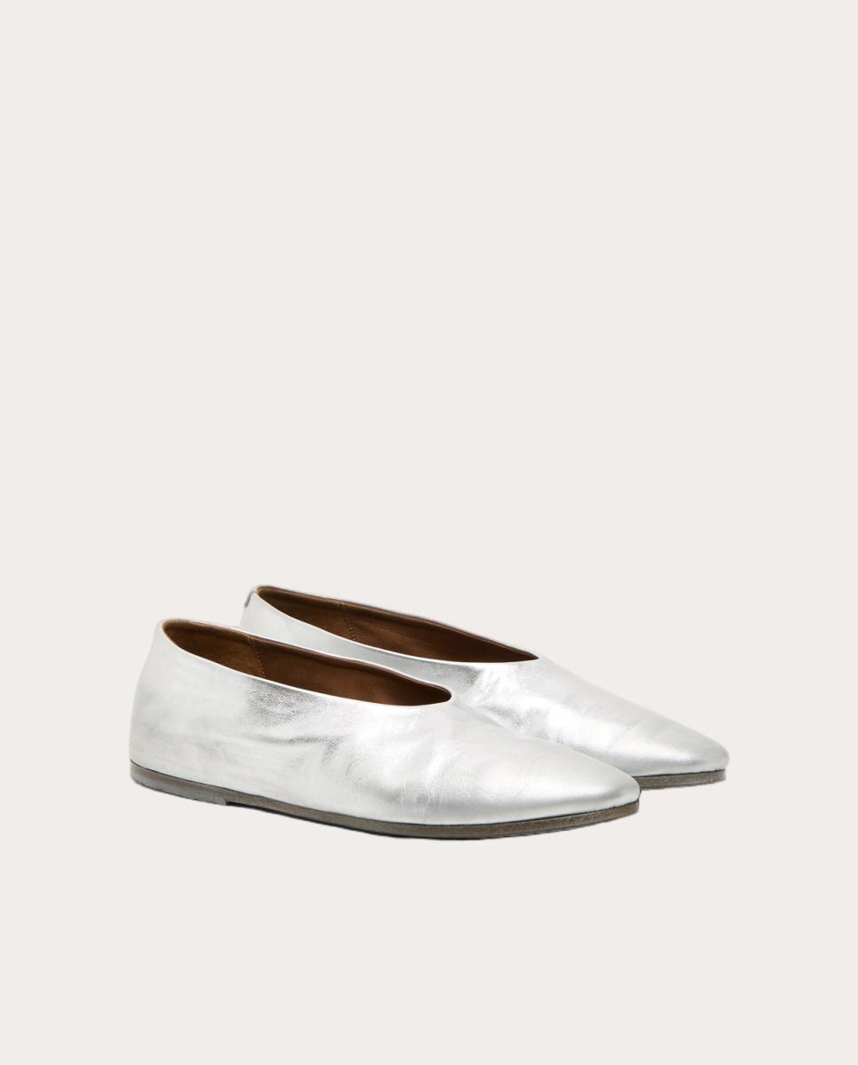 Imagen 2 de Zapato plano Coltellaccio de piel - Plata Plata