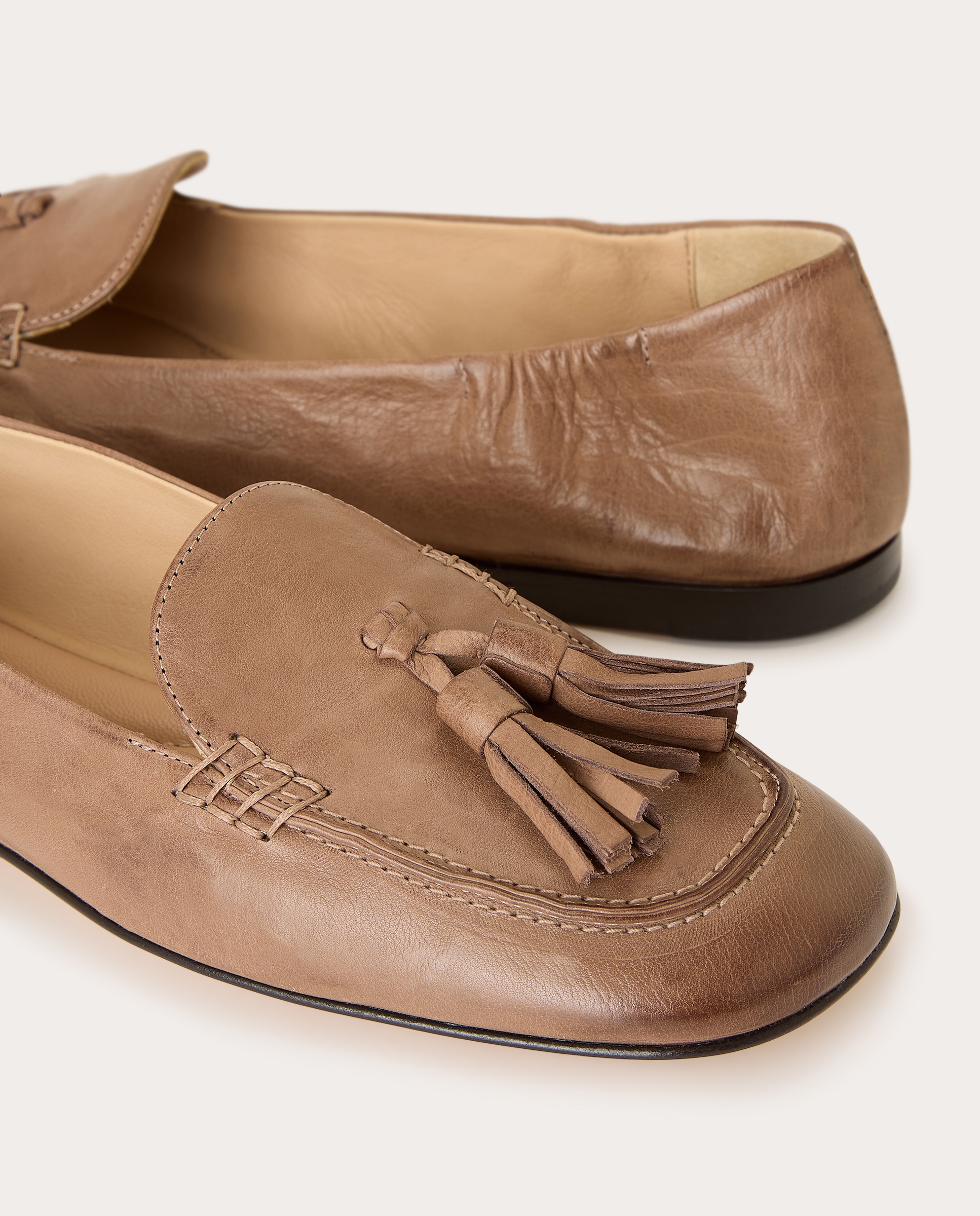 Mocasines Simon de piel con borlas - Marrón Marrón-5