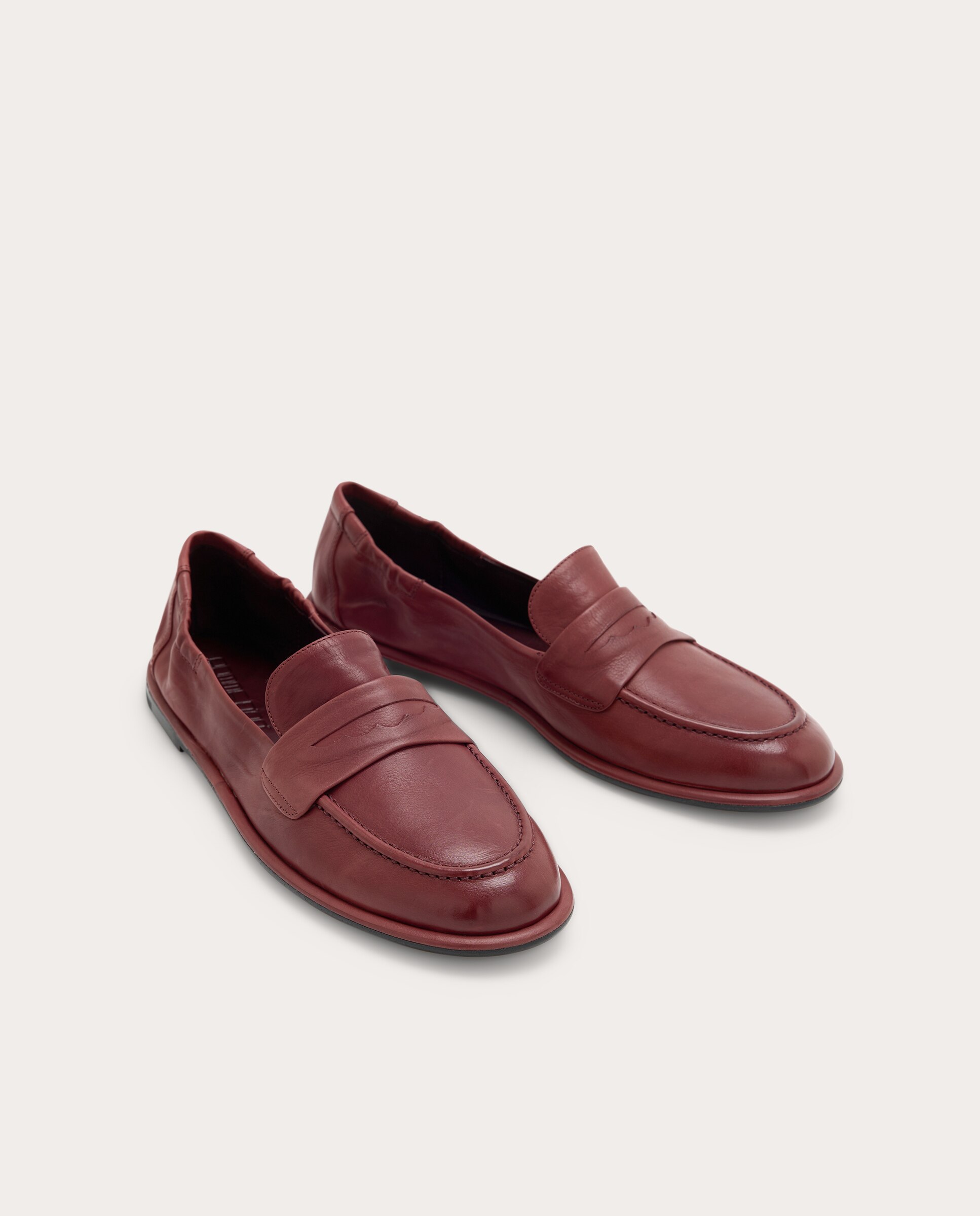 Mocassins em Pele Bordeaux-2