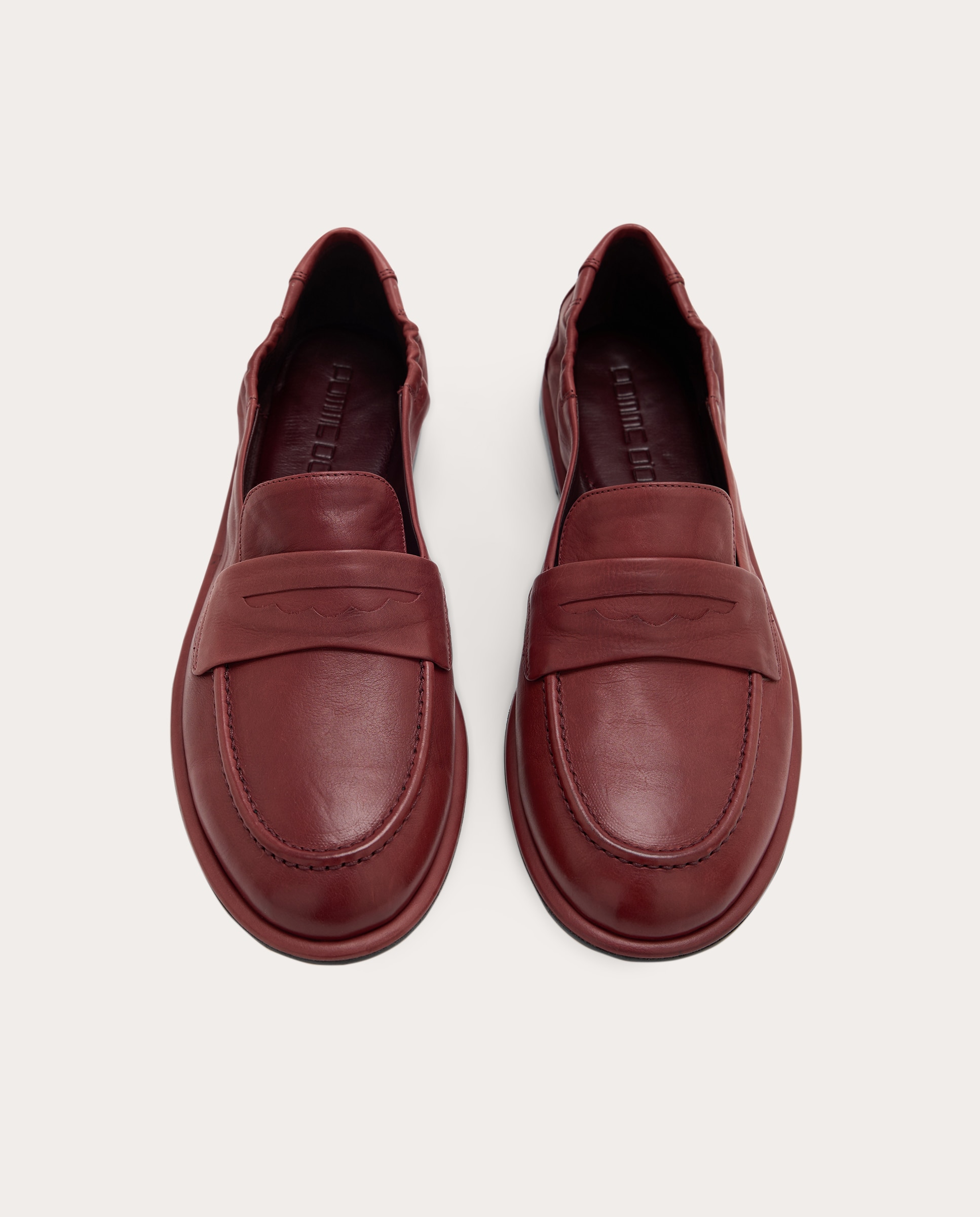 Mocassins em Pele Bordeaux-4