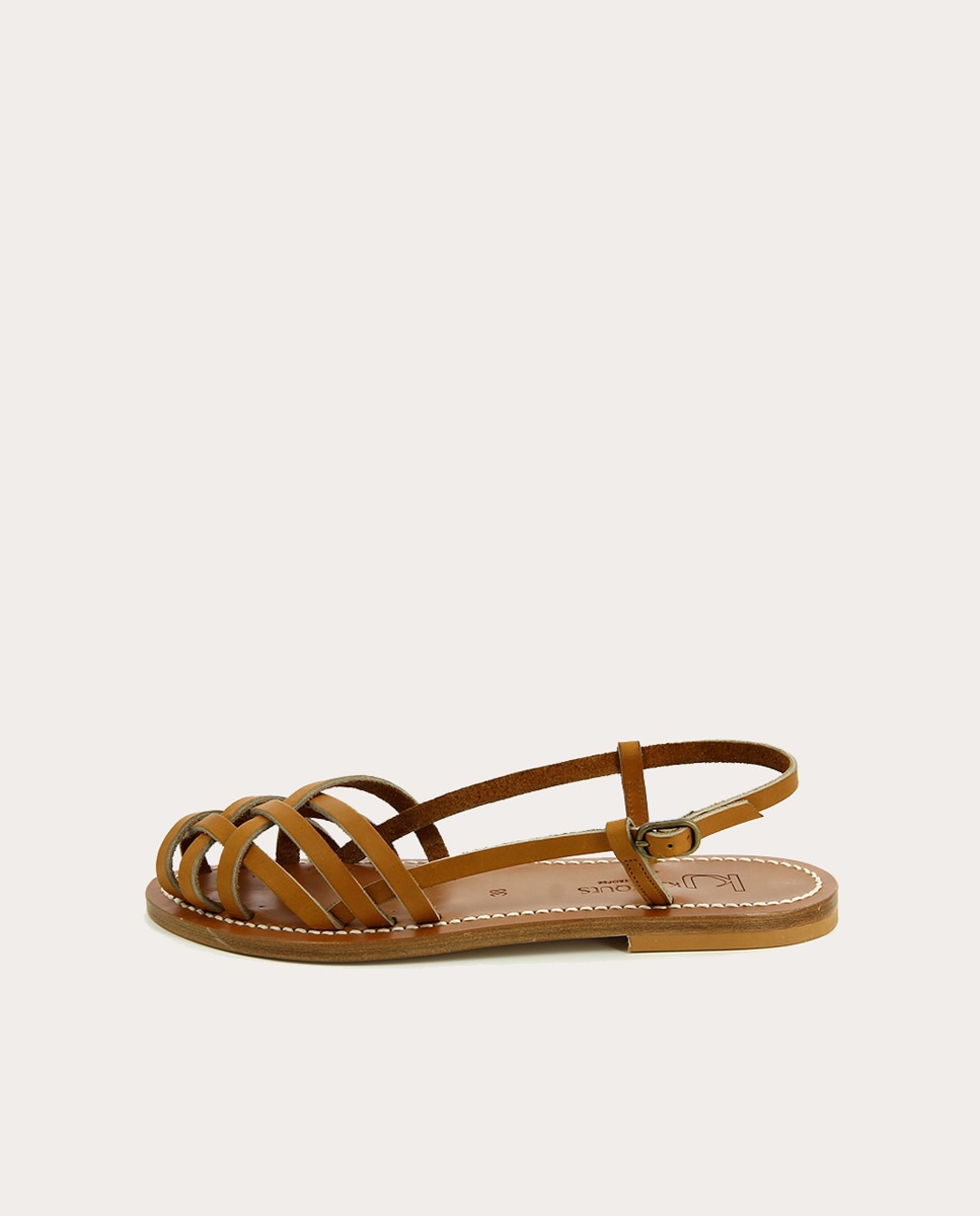 Imagem 0 de Sandálias Rasas Delly em Pele