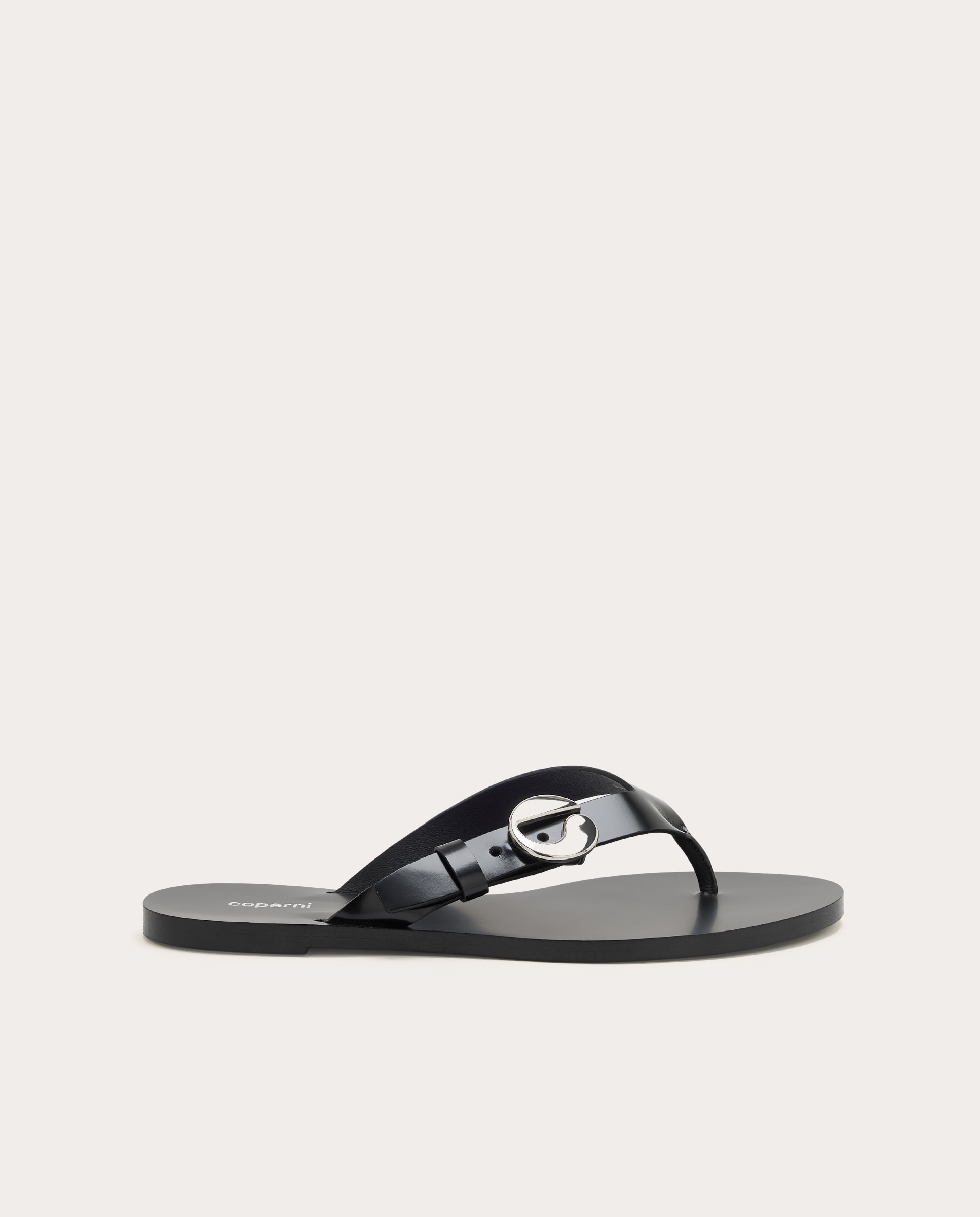 Imagen 0 de Sandalias tipo flip flop de piel Negro