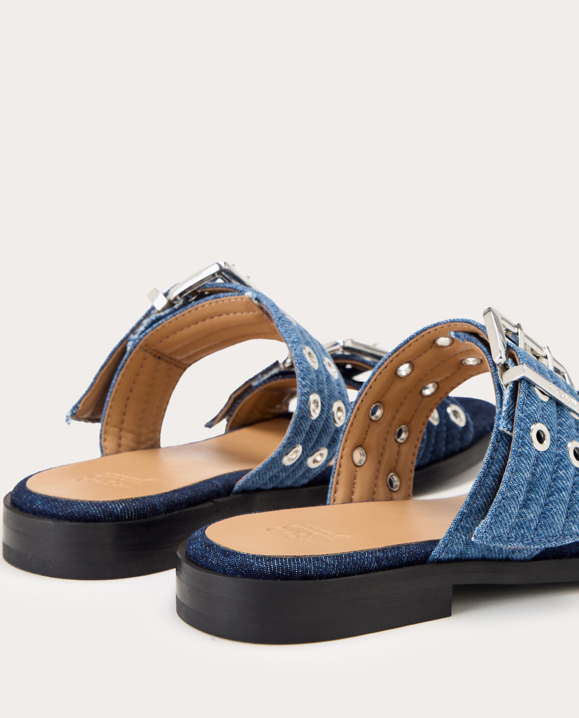 Sandálias Rasas Denim Azul-3