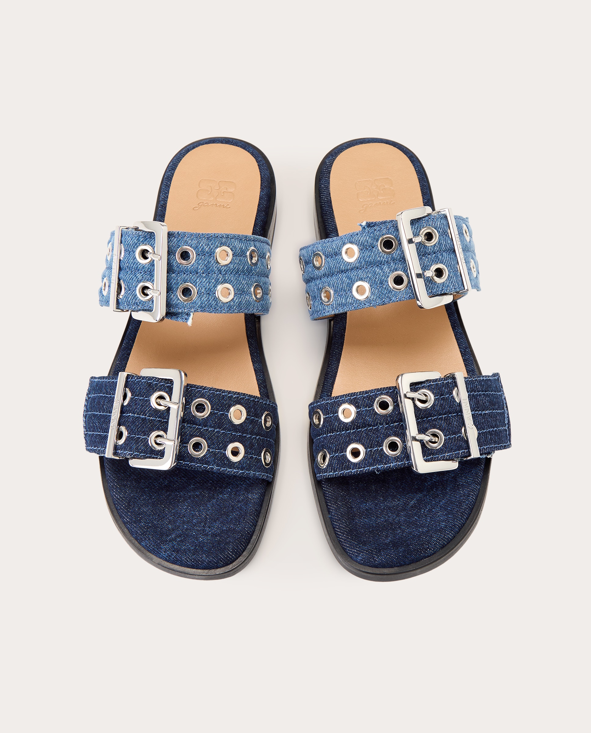 Sandálias Rasas Denim Azul-4