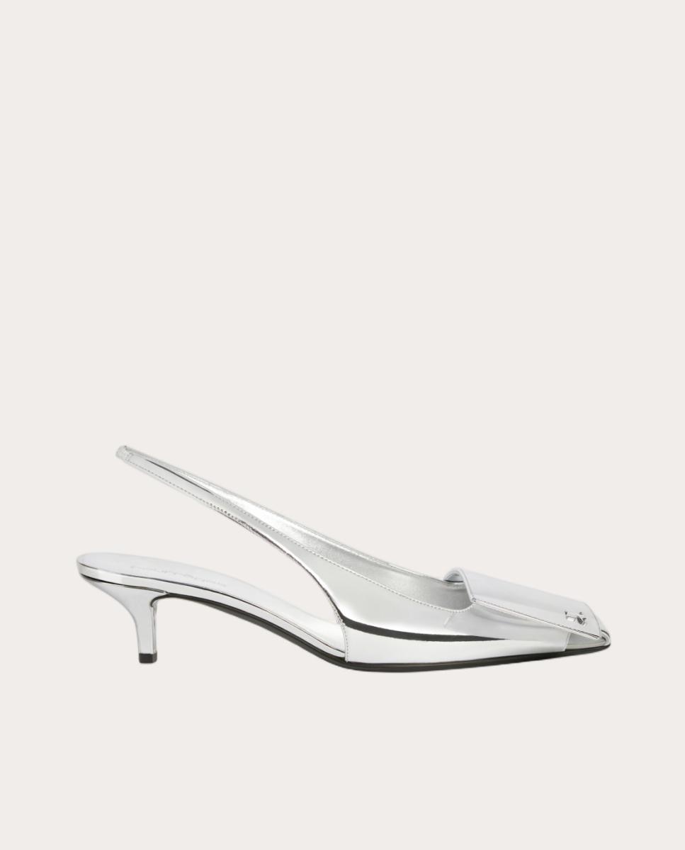Zapatos destalonados de tacón - Plata Plata-1