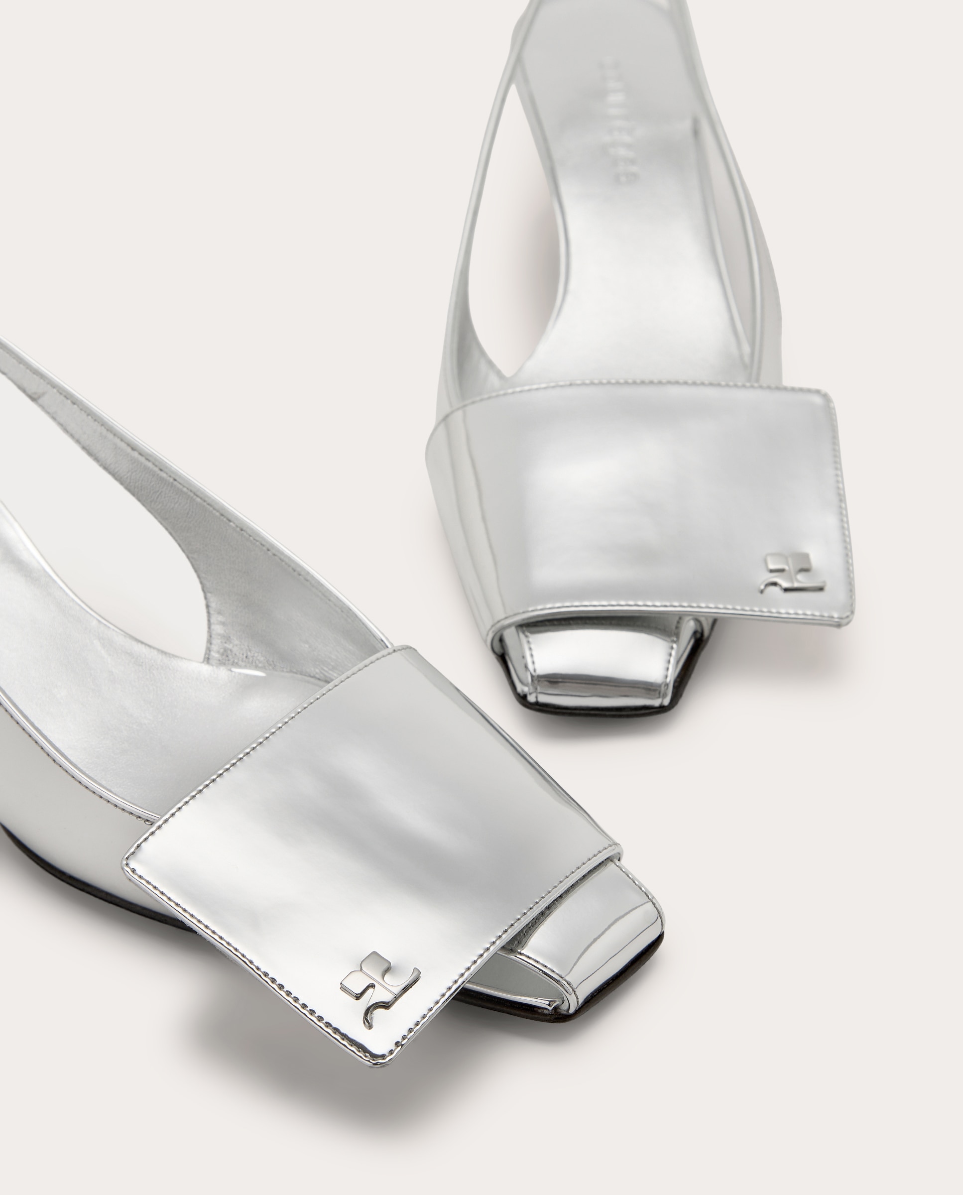 Zapatos destalonados de tacón - Plata Plata-5