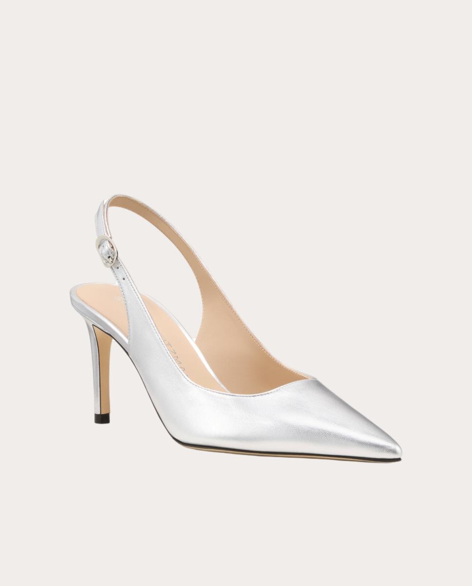 Sapato de salto Stuart Power Slingback 75 Prata-4