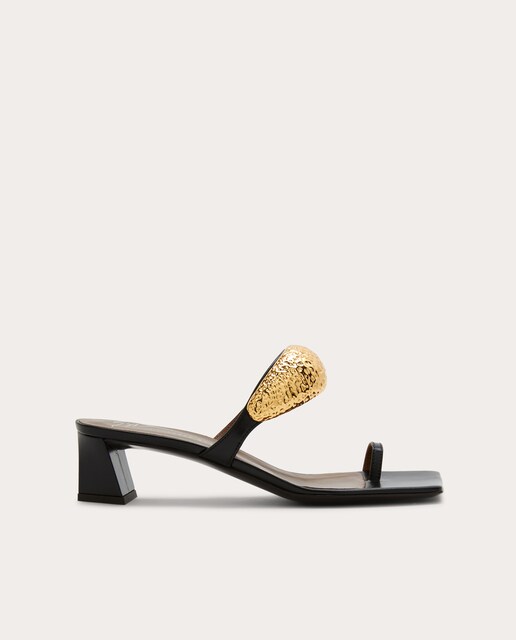 Sandalias de tacón de piel