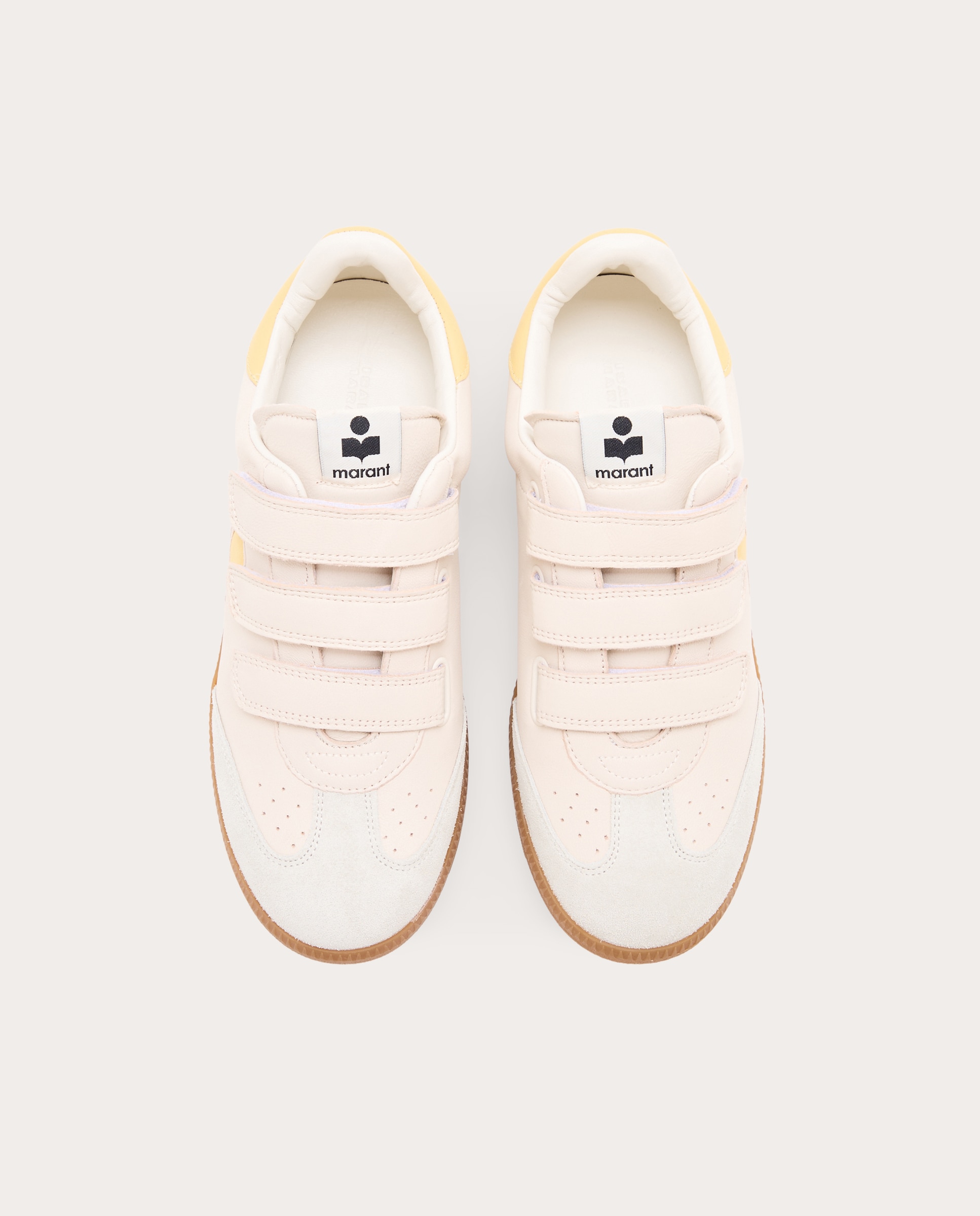 Sapatilhas de Velcro Beth em Pele Bege-4