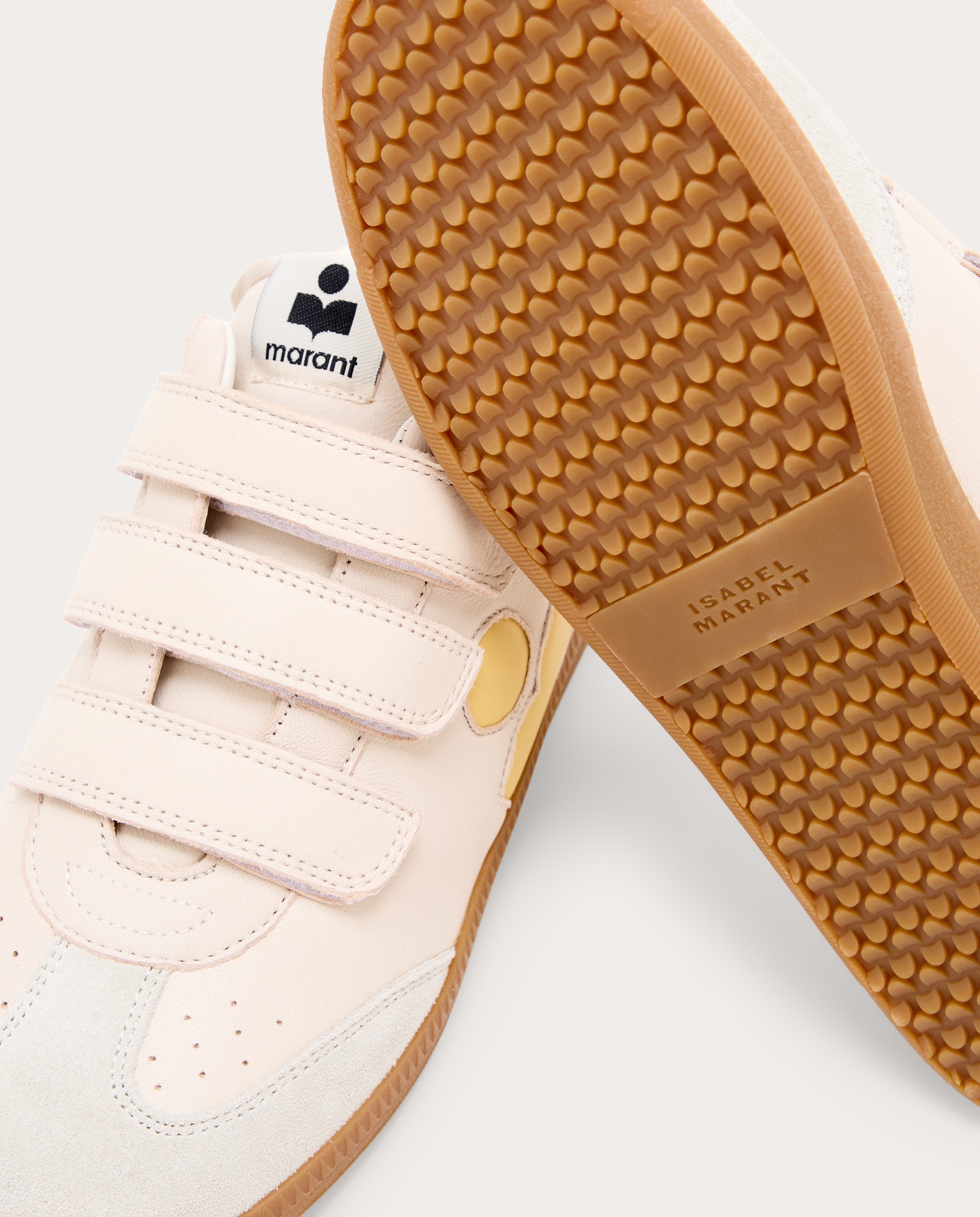Sapatilhas de Velcro Beth em Pele Bege-5