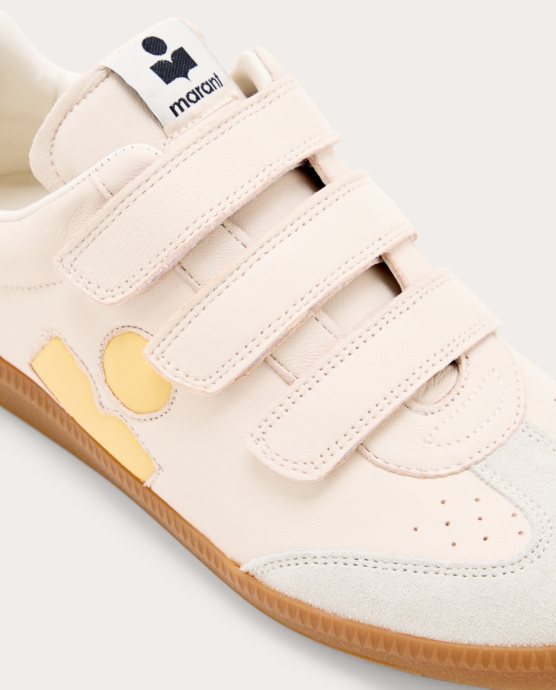 Sapatilhas de Velcro Beth em Pele Bege-6
