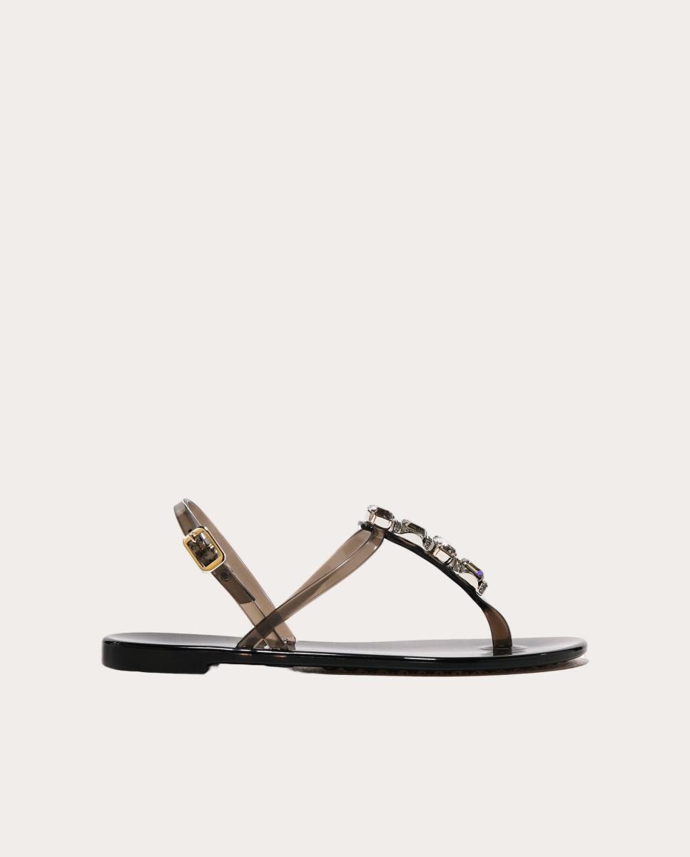 Imagen 0 de Sandalias planas joya Negro