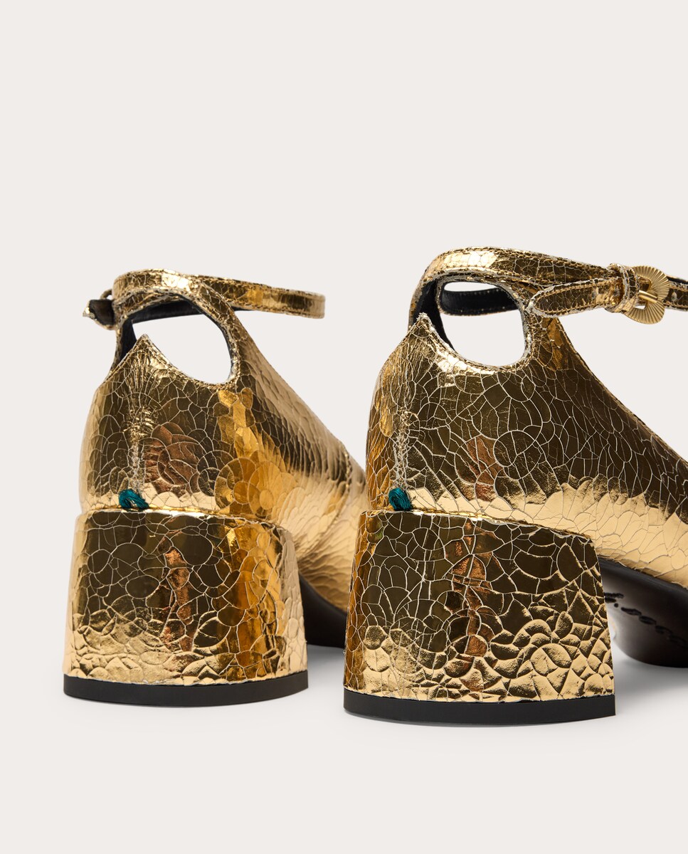 Zapatos de tacón de piel Oro-3