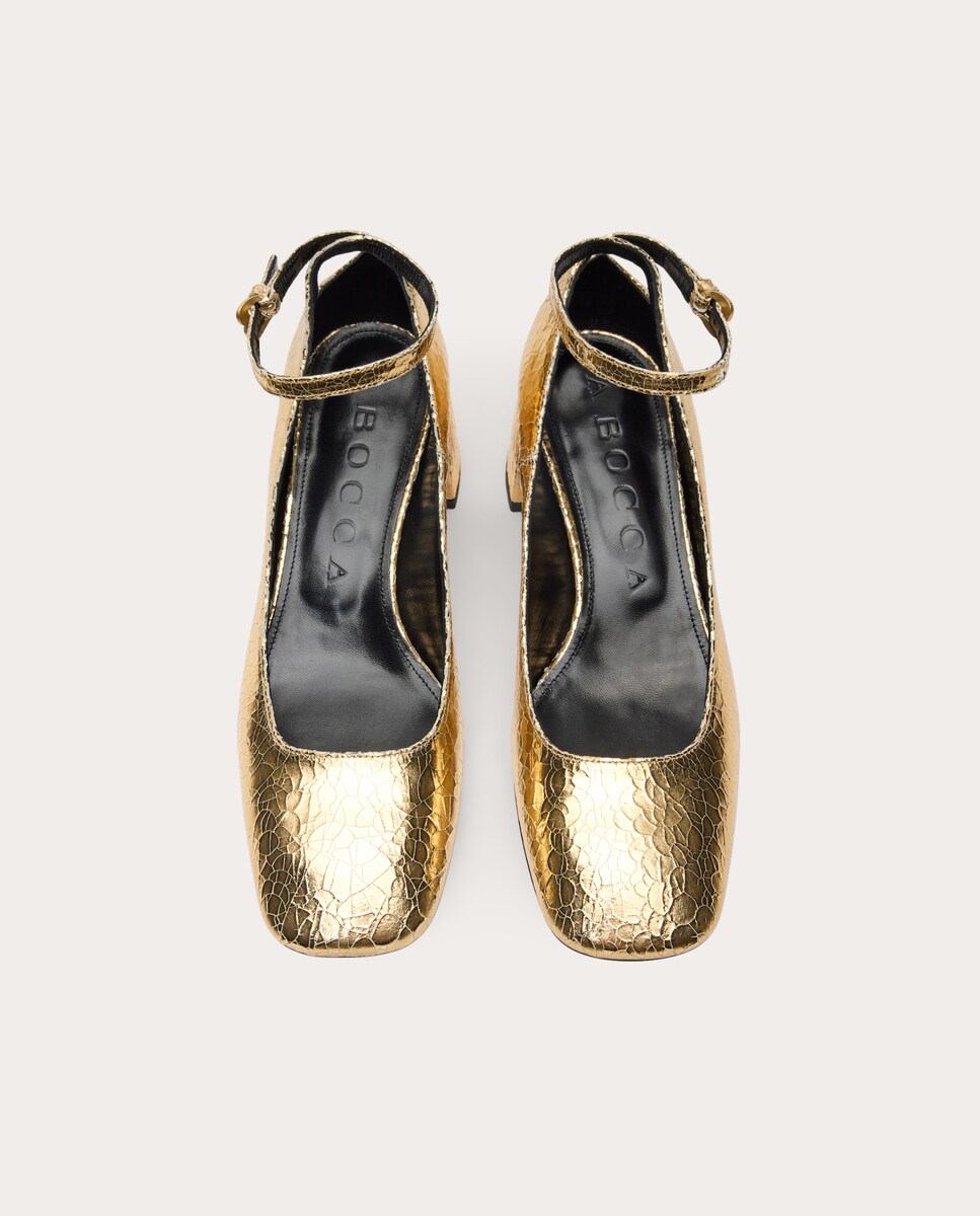Zapatos de tacón de piel Oro-4