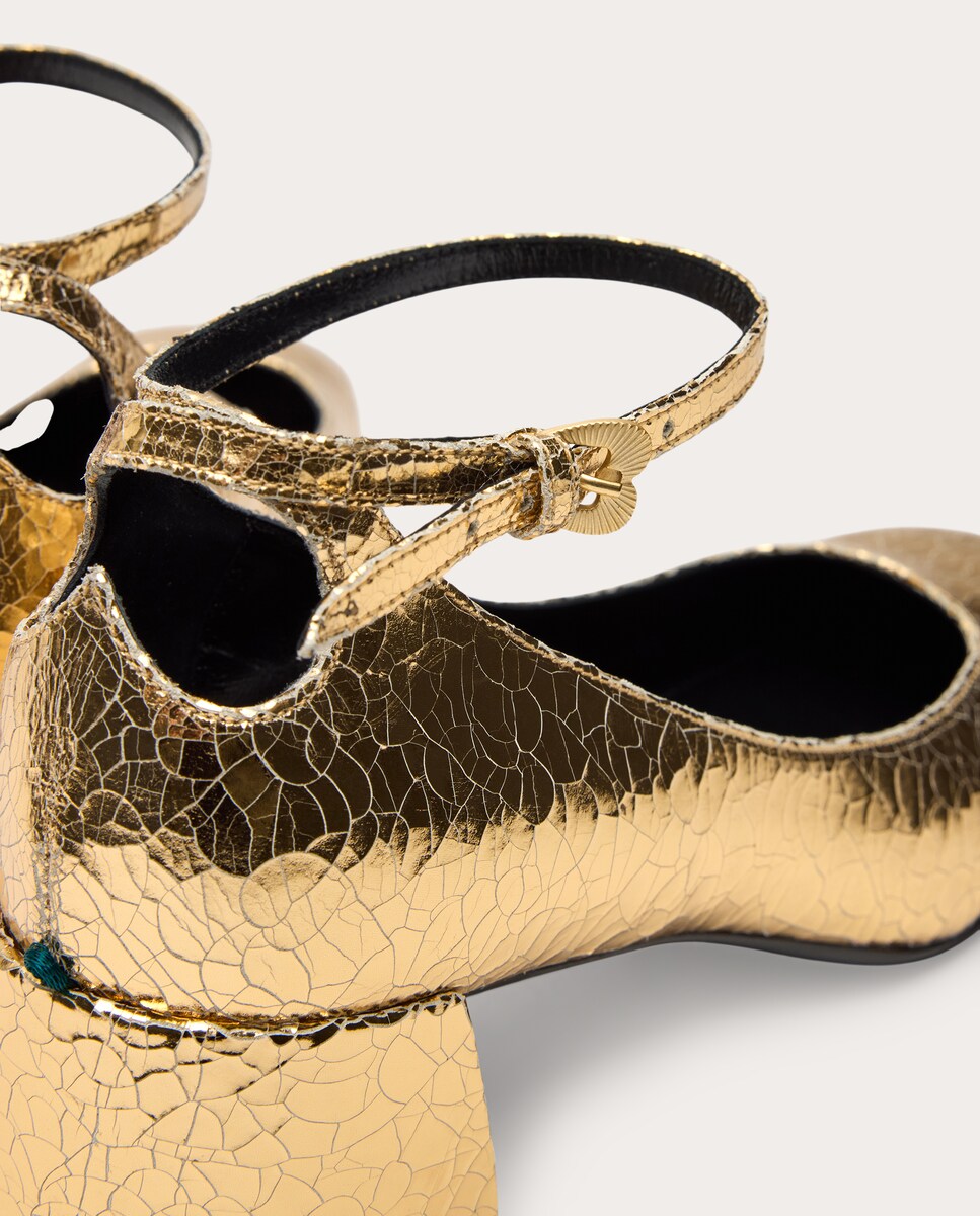 Zapatos de tacón de piel Oro-5