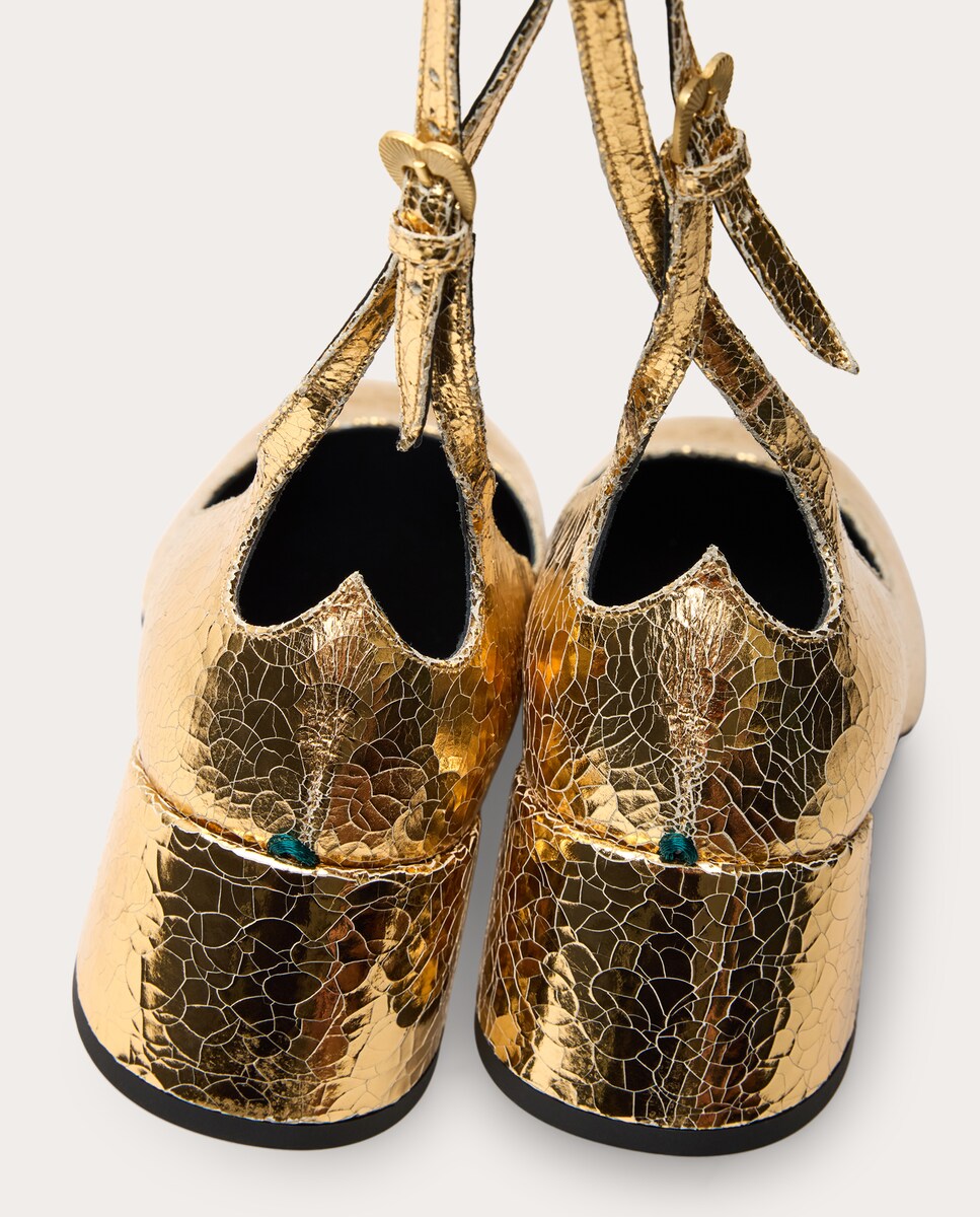 Zapatos de tacón de piel Oro-6