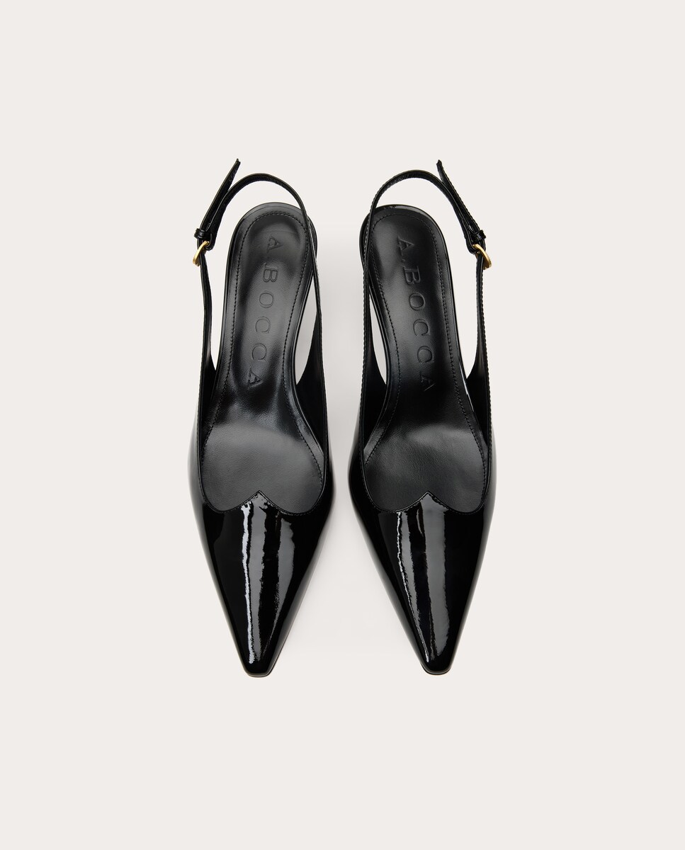 Zapatos de tacón de charol Negro-4