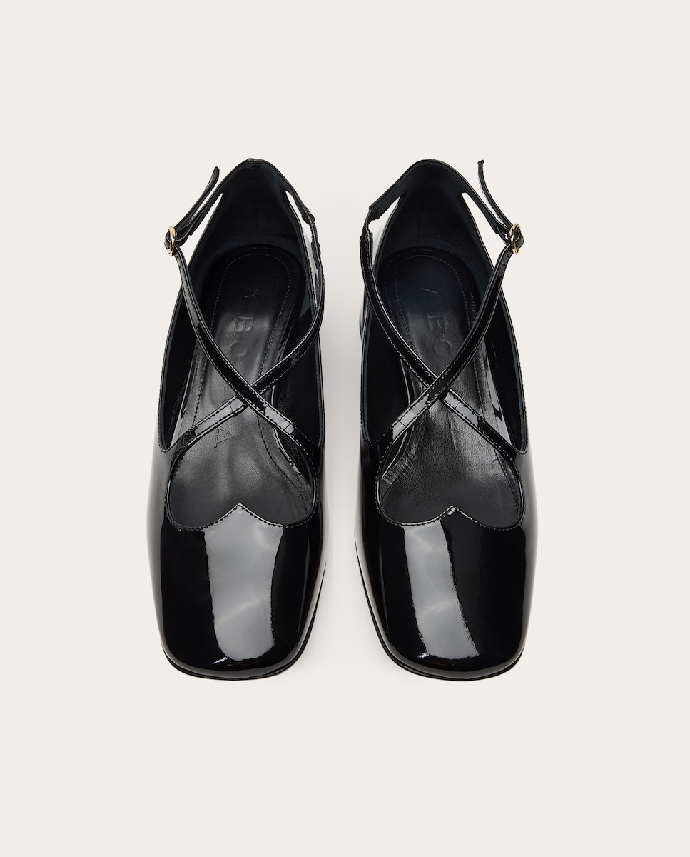 Zapatos planos de charol Negro-4