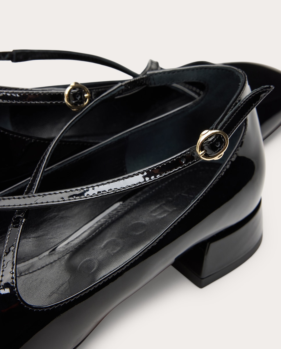 Zapatos planos de charol Negro-6