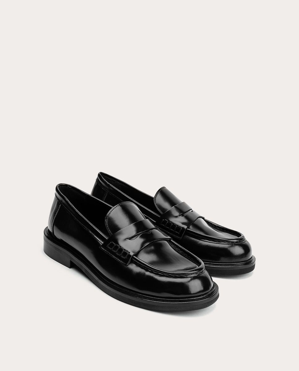Mocassins Ollie em Pele Preto-2