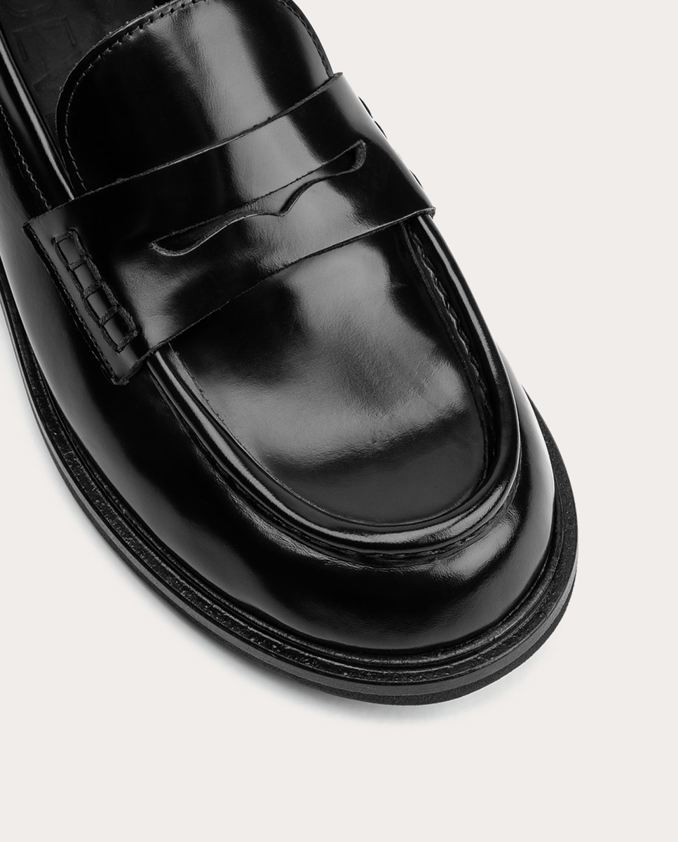Mocassins Ollie em Pele Preto-4