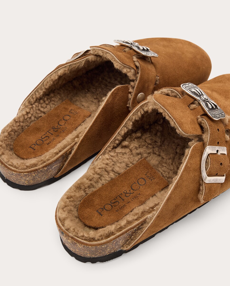 Zapato plano de ante Marrón-3