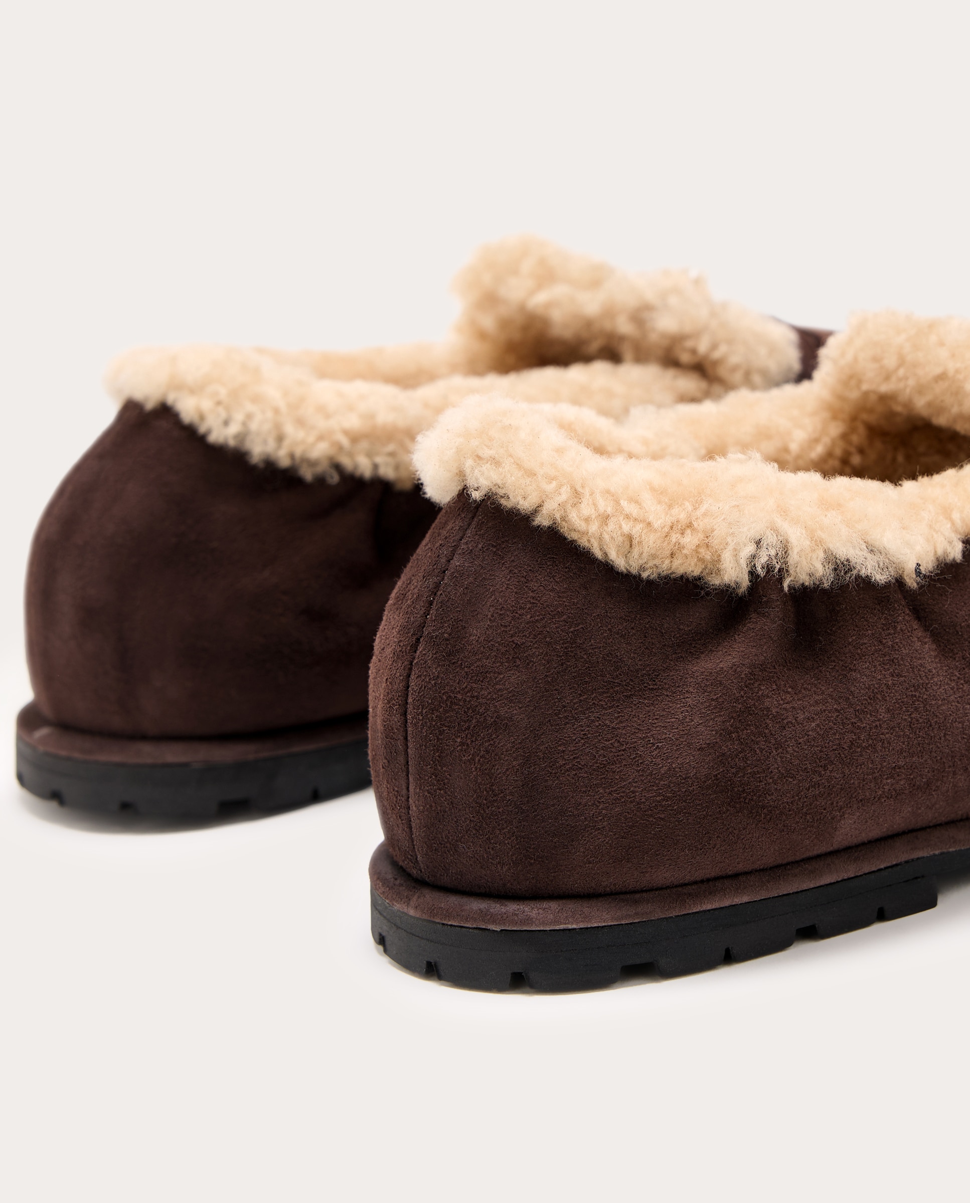 Mocasines Mia de ante con forro de pelo - Marrón oscuro Marrón oscuro-3