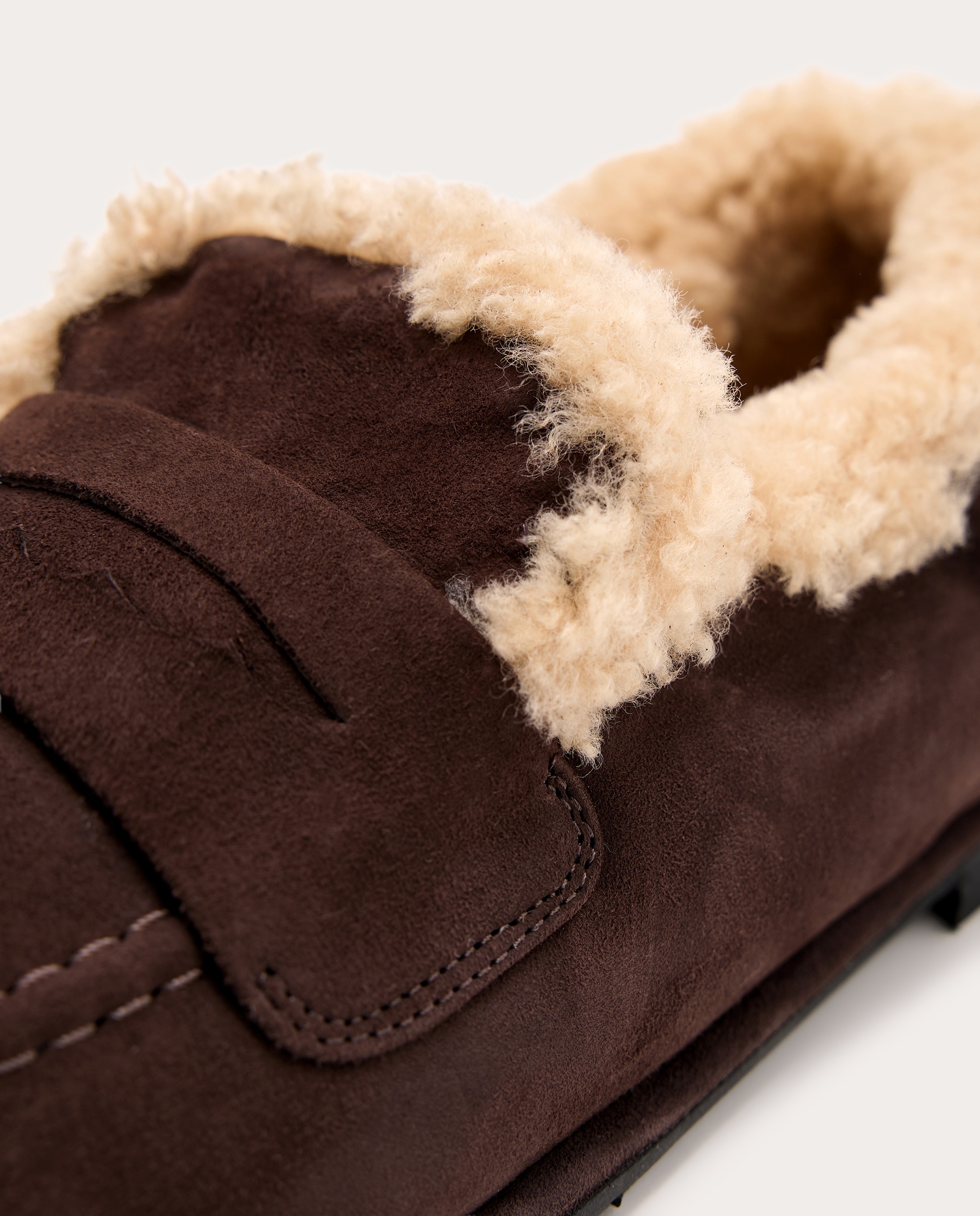 Mocasines Mia de ante con forro de pelo - Marrón oscuro Marrón oscuro-5