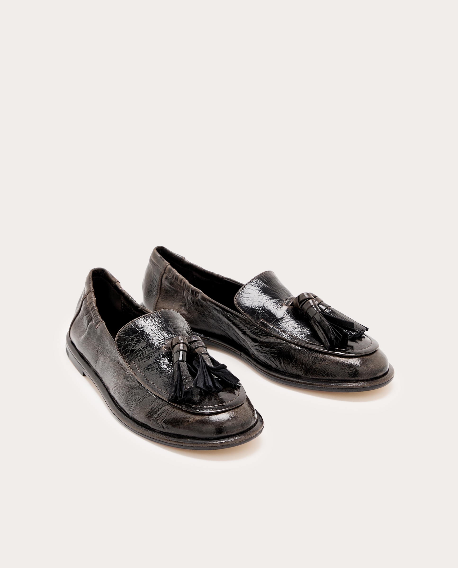 Mocasines Mia de piel naplak con borlas - Marrón oscuro Marrón oscuro-2