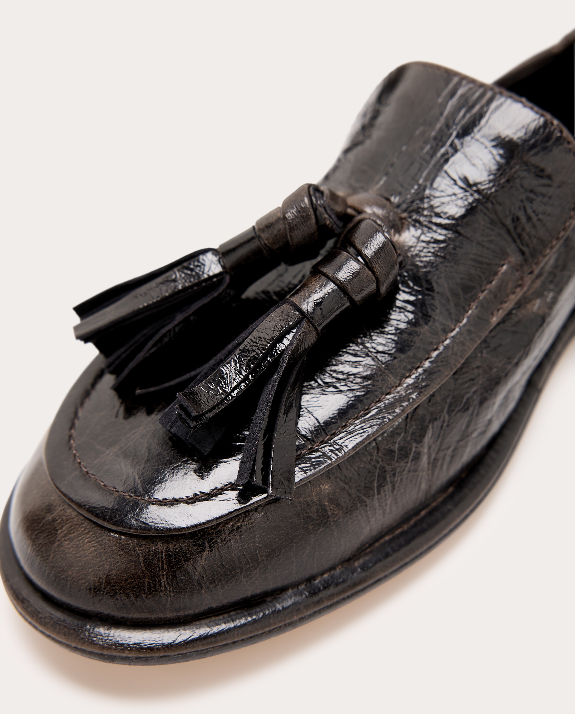 Mocasines Mia de piel naplak con borlas - Marrón oscuro Marrón oscuro-5
