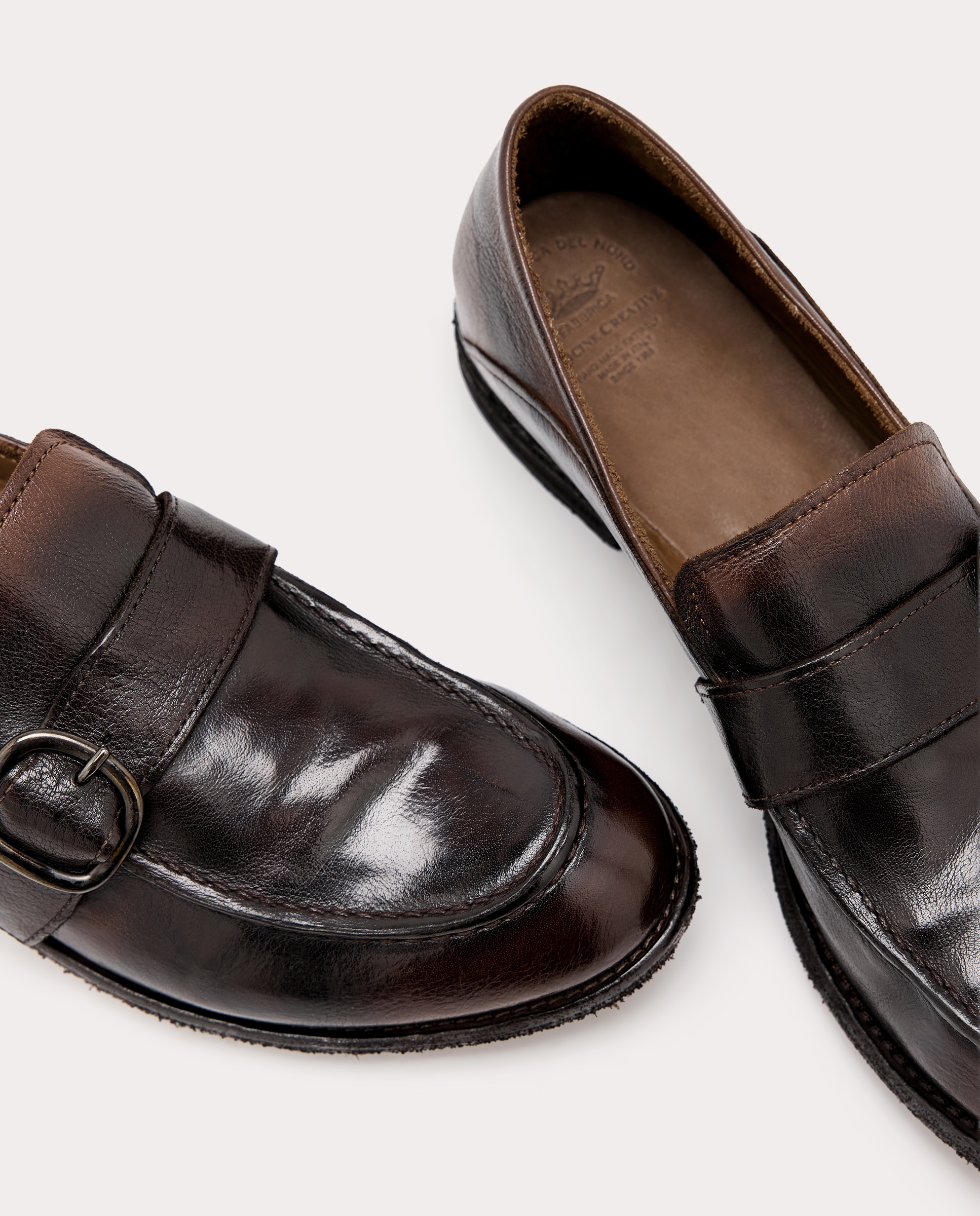 Mocasines Lexikon de piel con hebilla - Marrón Marrón-5