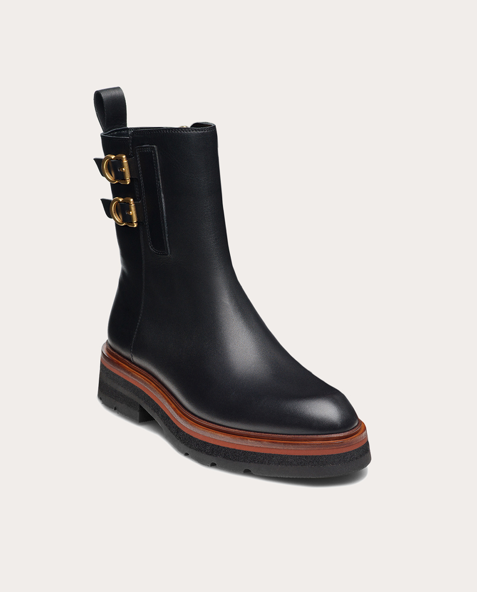 Botines Aria de piel Negro-1