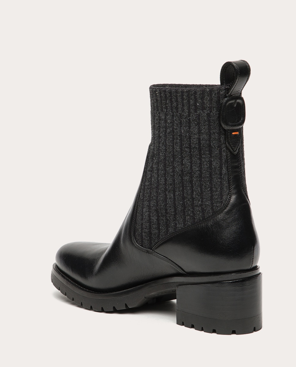 Botines de piel Negro-3