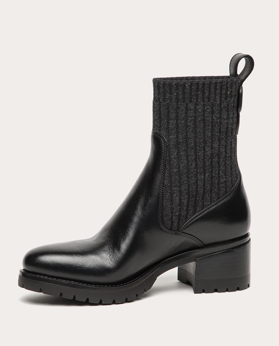 Botines de piel Negro-4