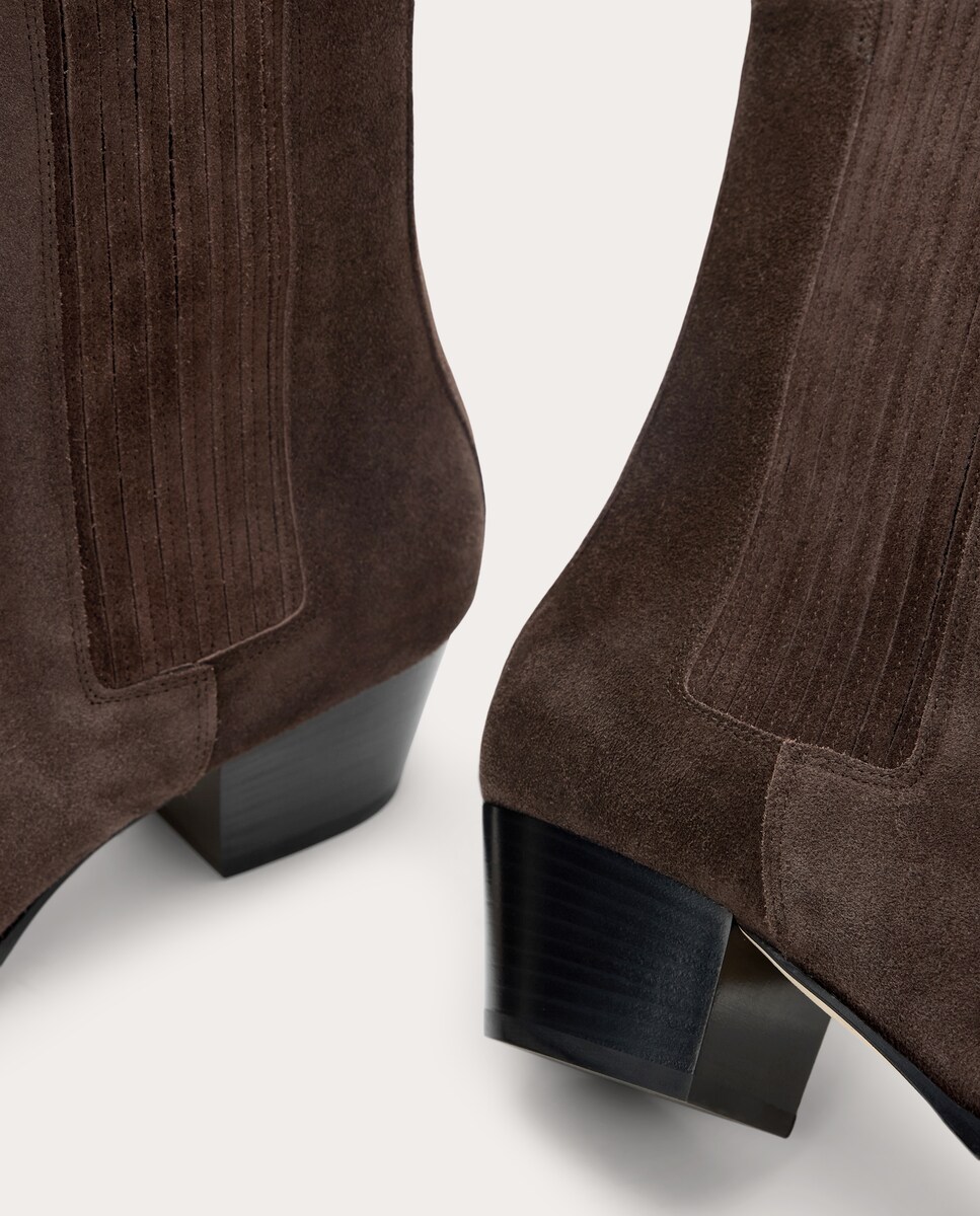 Botines Agata de ante Marrón oscuro-4