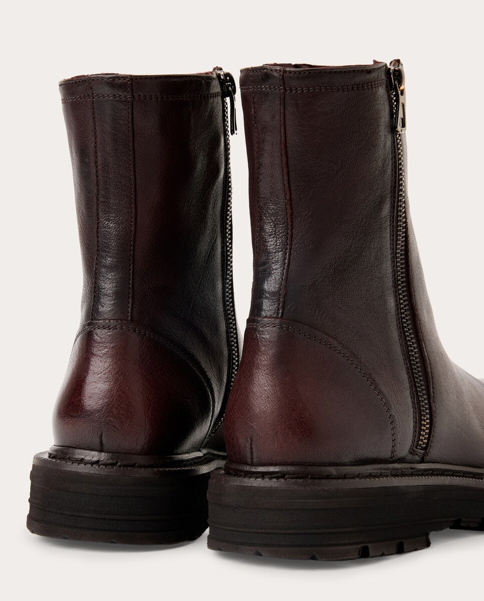 Botins em Pele Bordeaux-3