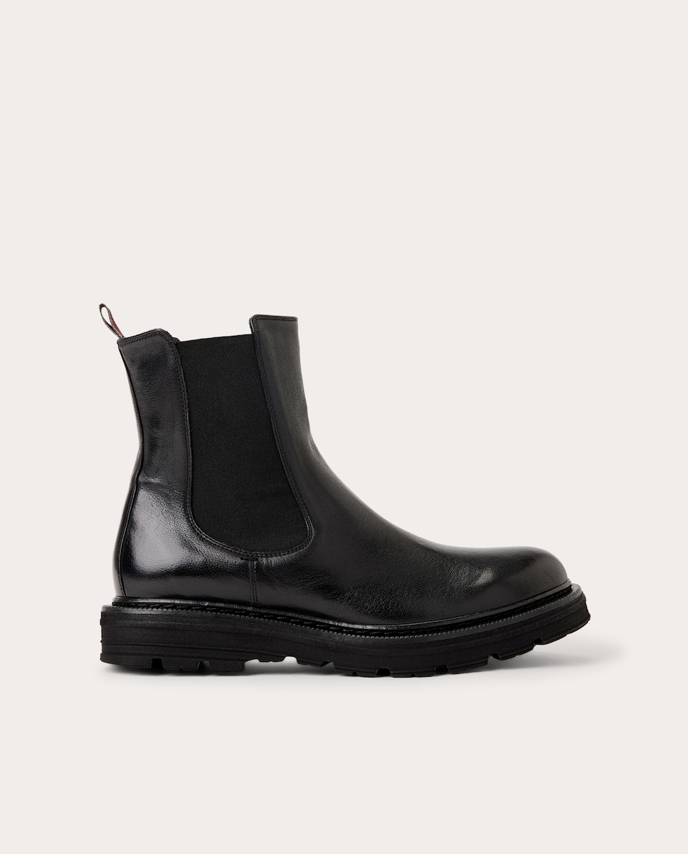 Botins Chelsea em Pele Preto-1