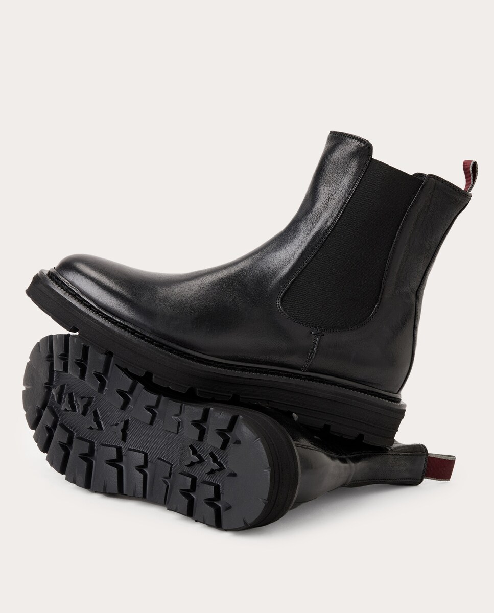 Botins Chelsea em Pele Preto-4