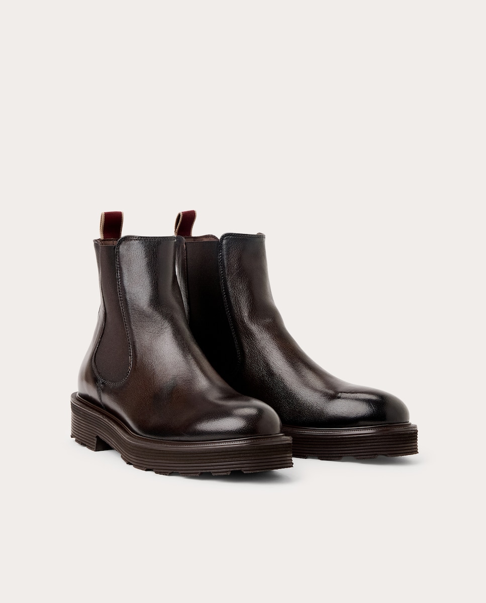 Botins Chelsea em Pele Castanho-escuro-2