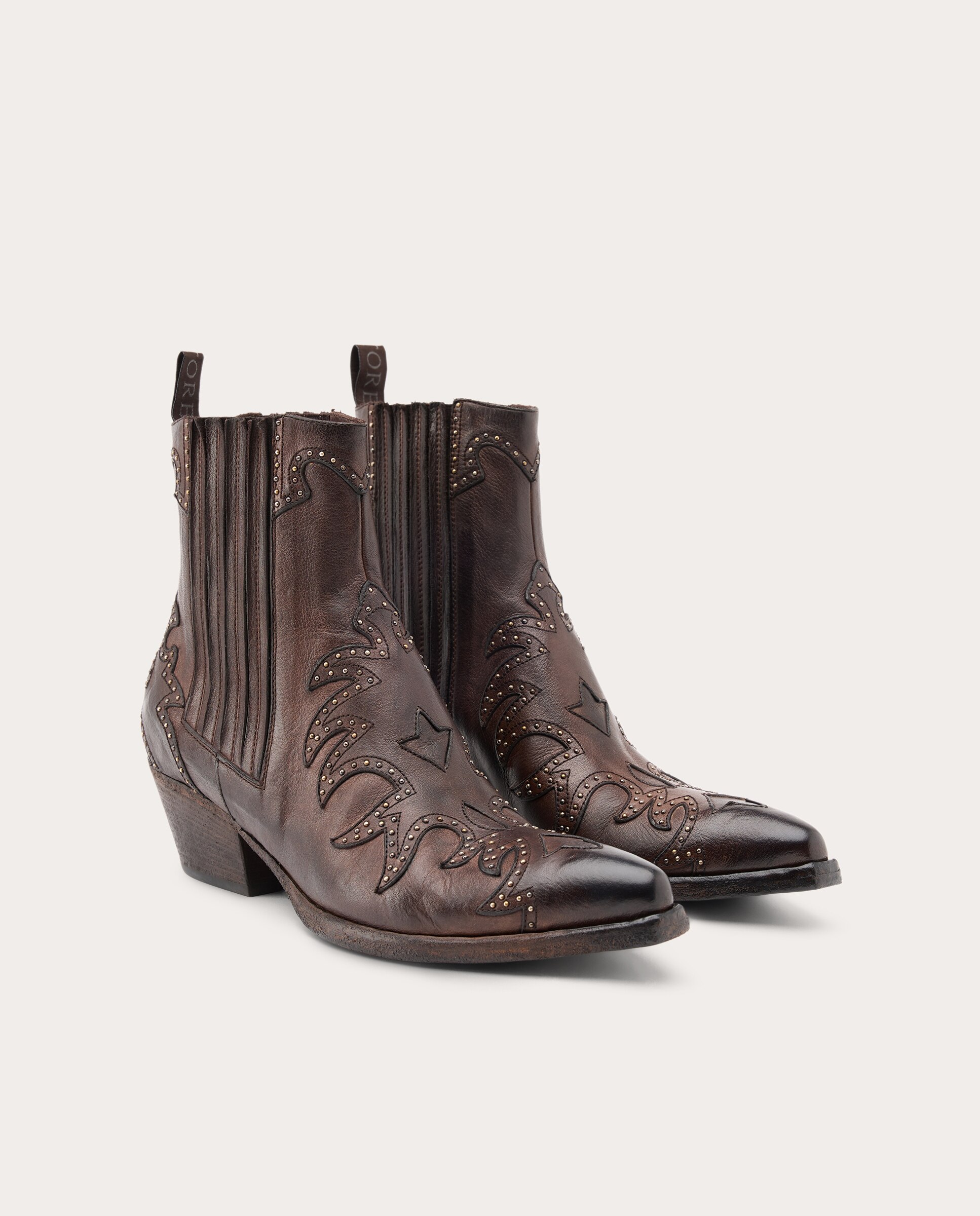 Imagen 2 de Botines Cowboy de piel - Marrón oscuro Marrón oscuro