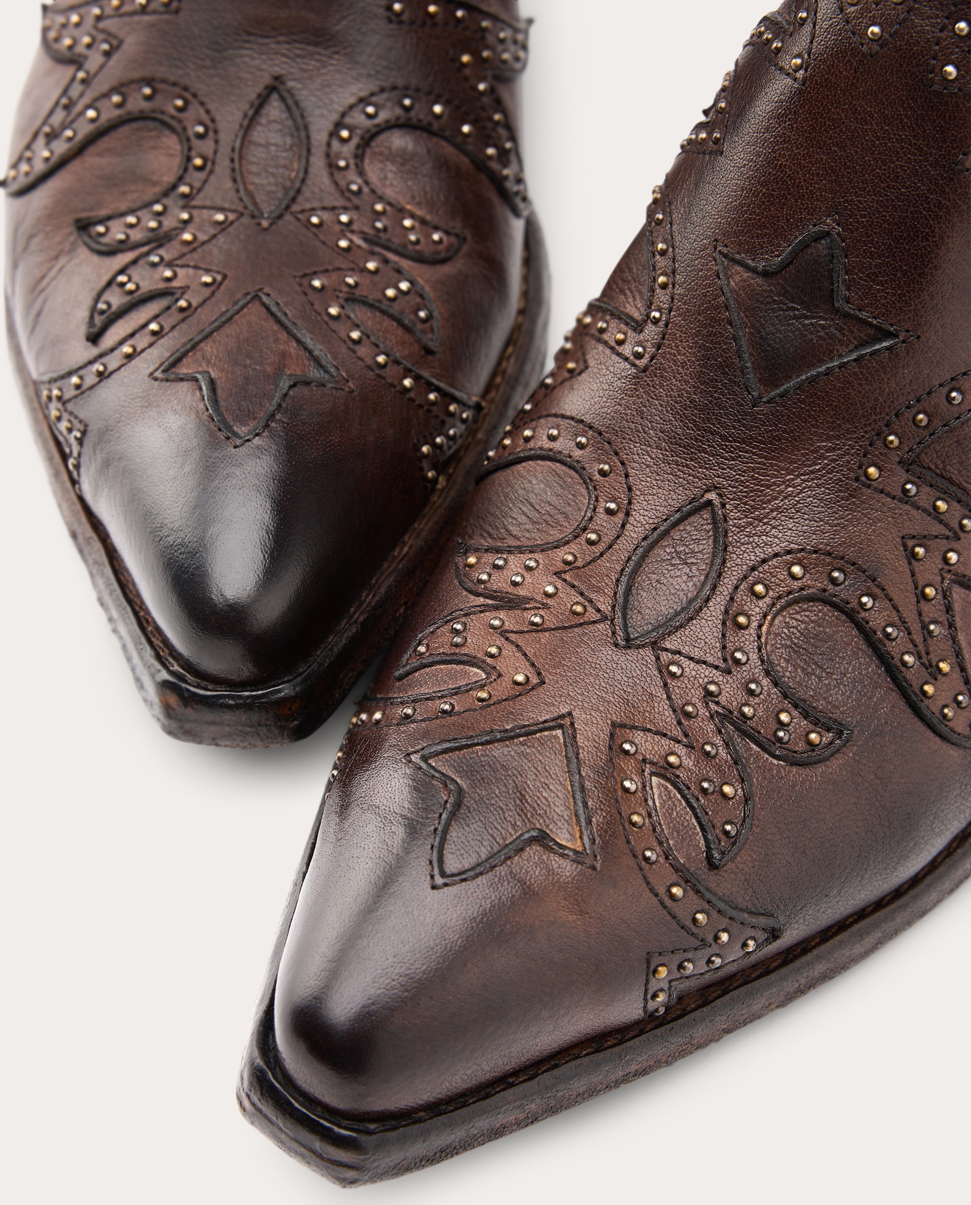 Imagen 4 de Botines Cowboy de piel - Marrón oscuro Marrón oscuro