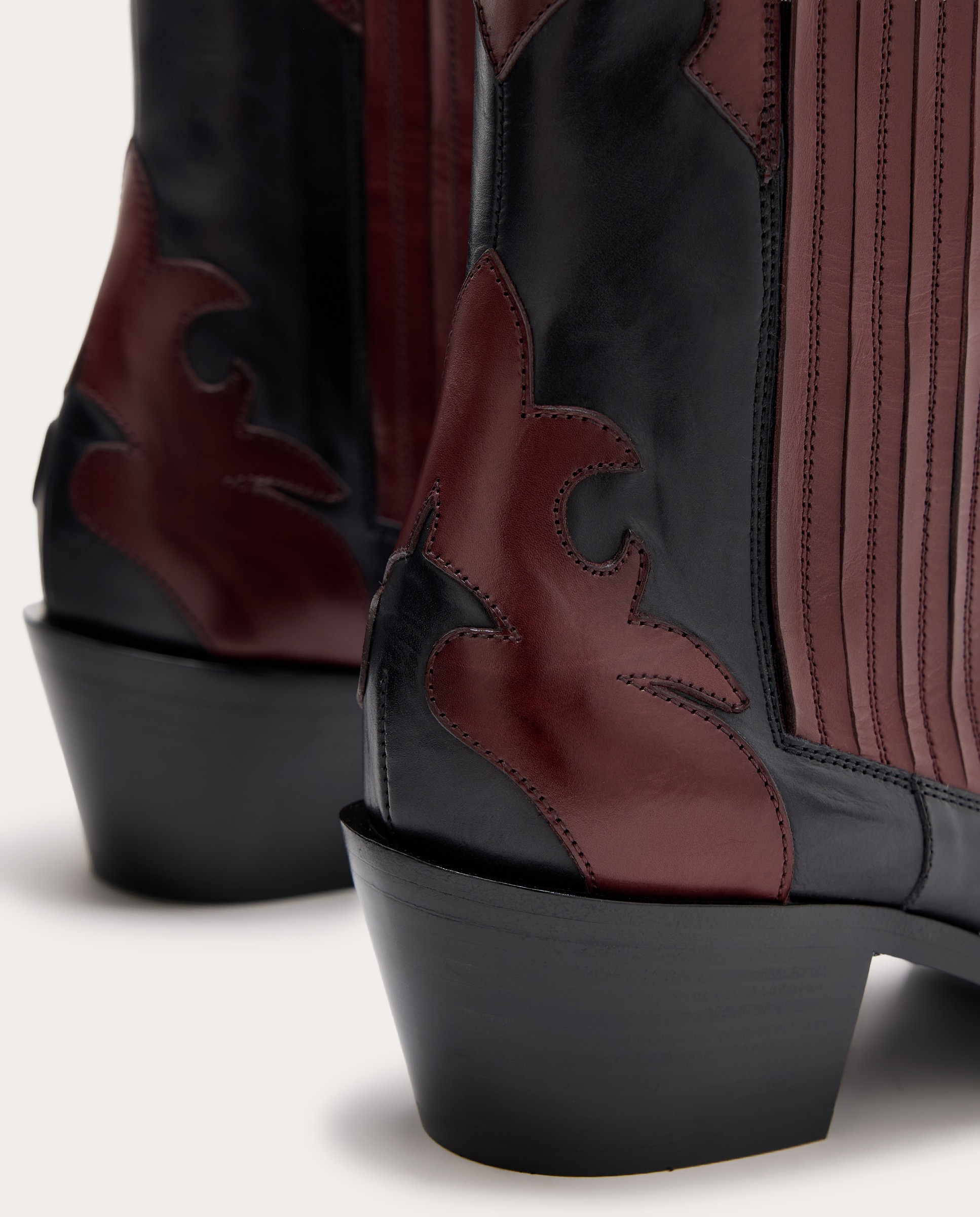 Botins Cowboy Bicolor em Pele Azul-3