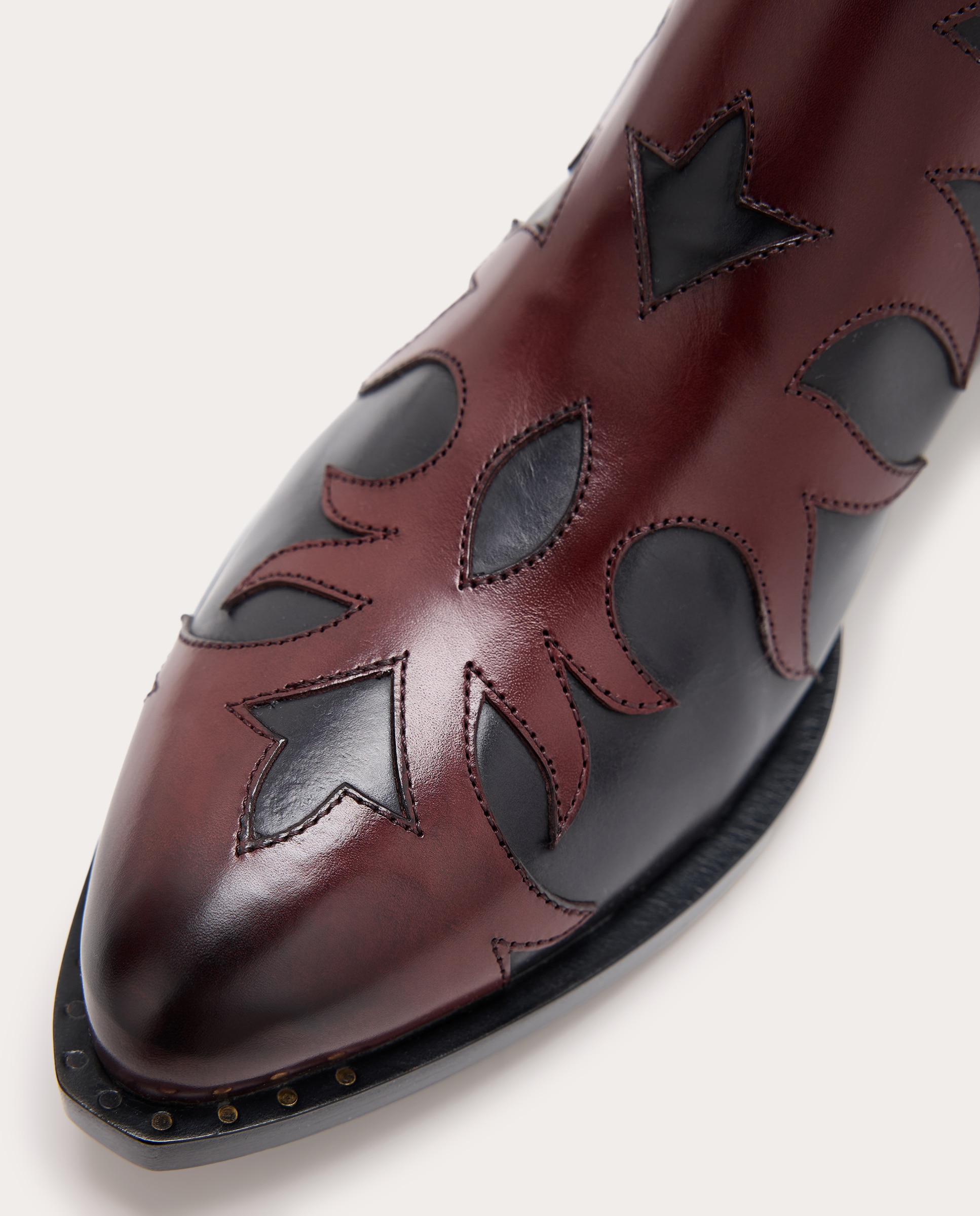Botins Cowboy Bicolor em Pele Azul-4